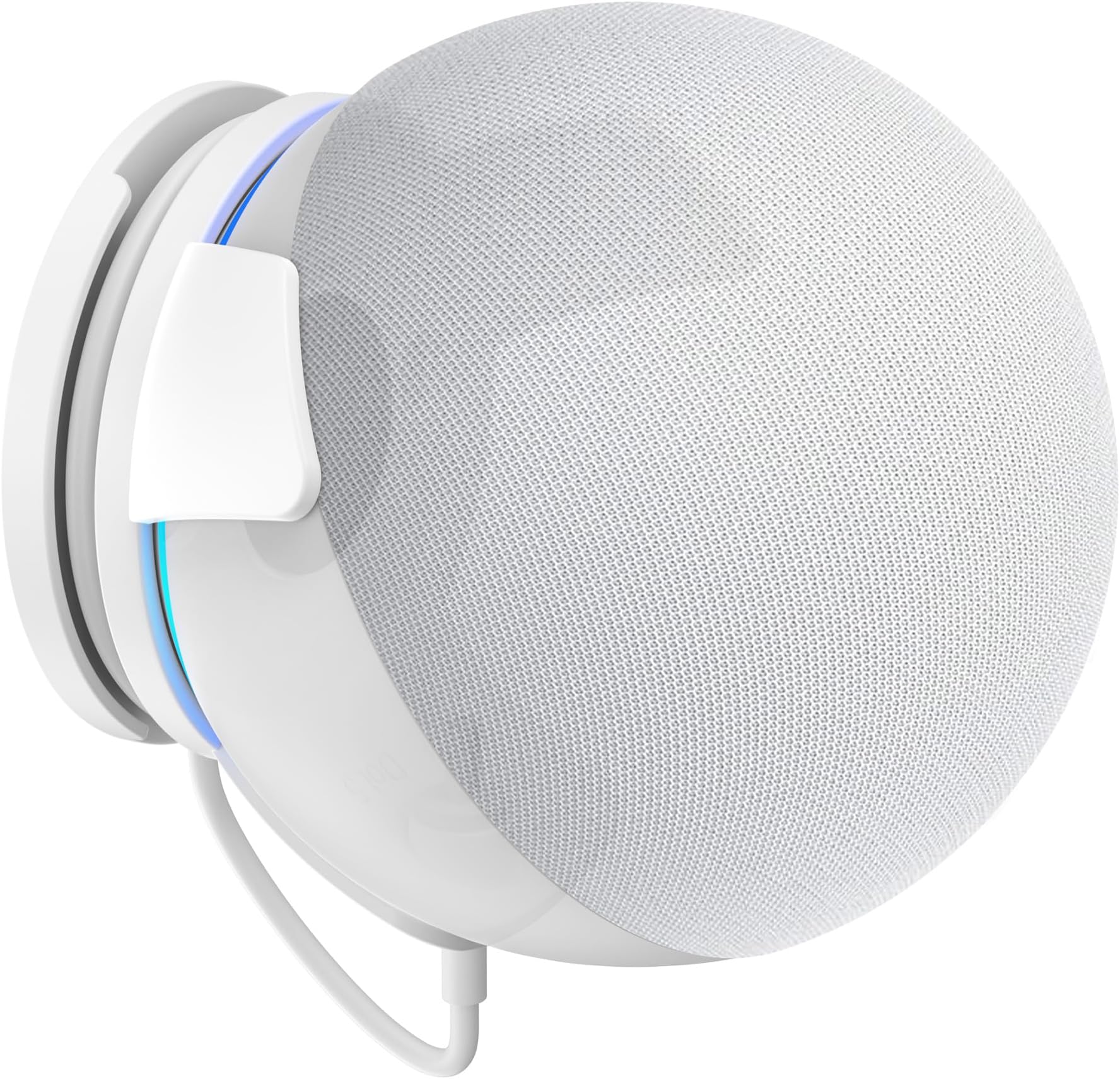 Support Mural Pour Google Home Mini Et Nest Mini – 2 Pack Blanc Et Gris, Fixation Sans Perçage, Gestion Des Câbles Intégrée