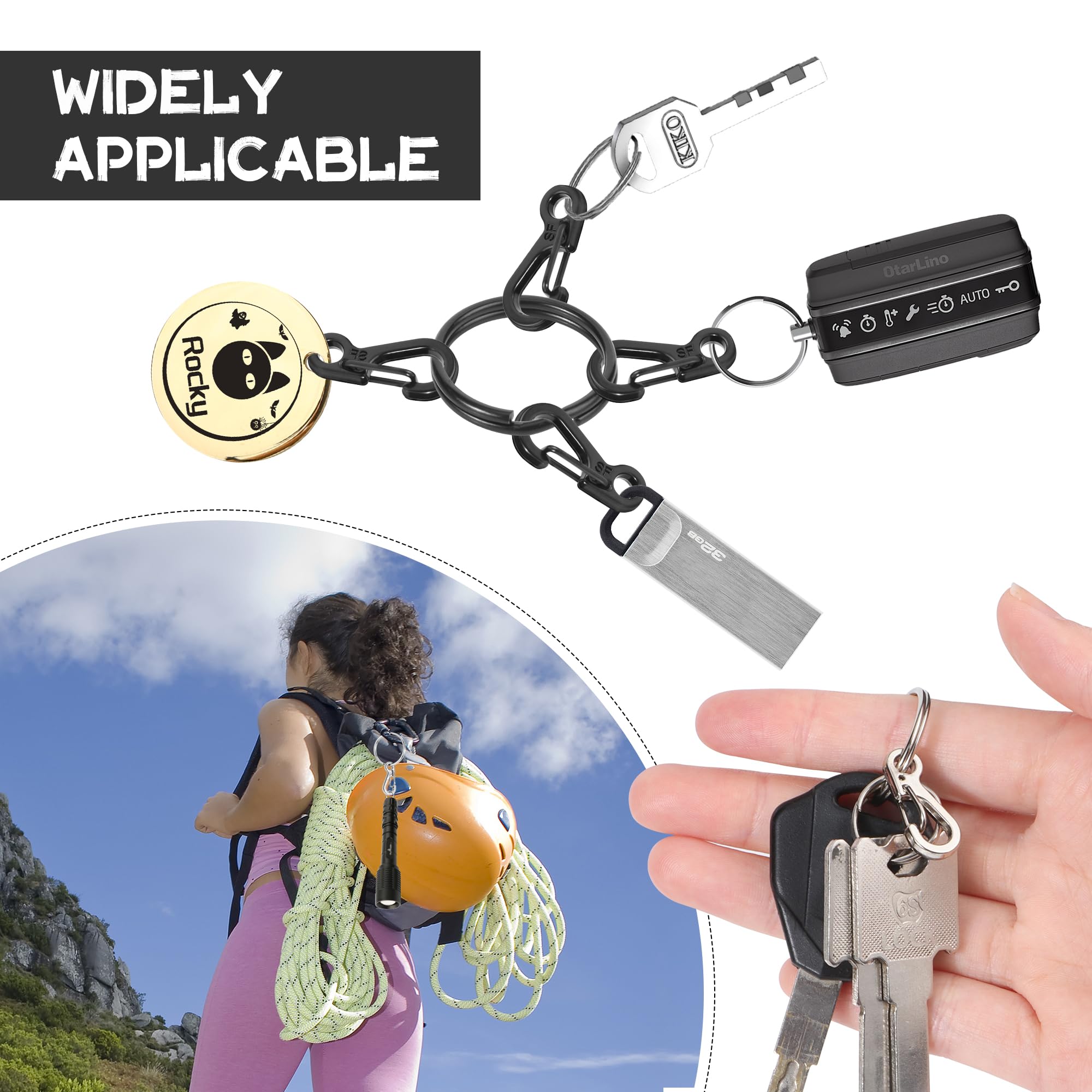 84-teiliges Mini Karabiner Set - Schwarz & Silber Für Schlüssel & Outdoor