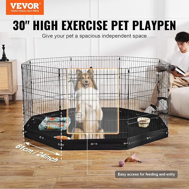Foto 2 de 8 de VEVOR Parque de Juegos para Perros 8 Paneles de 760 x 610 mm
