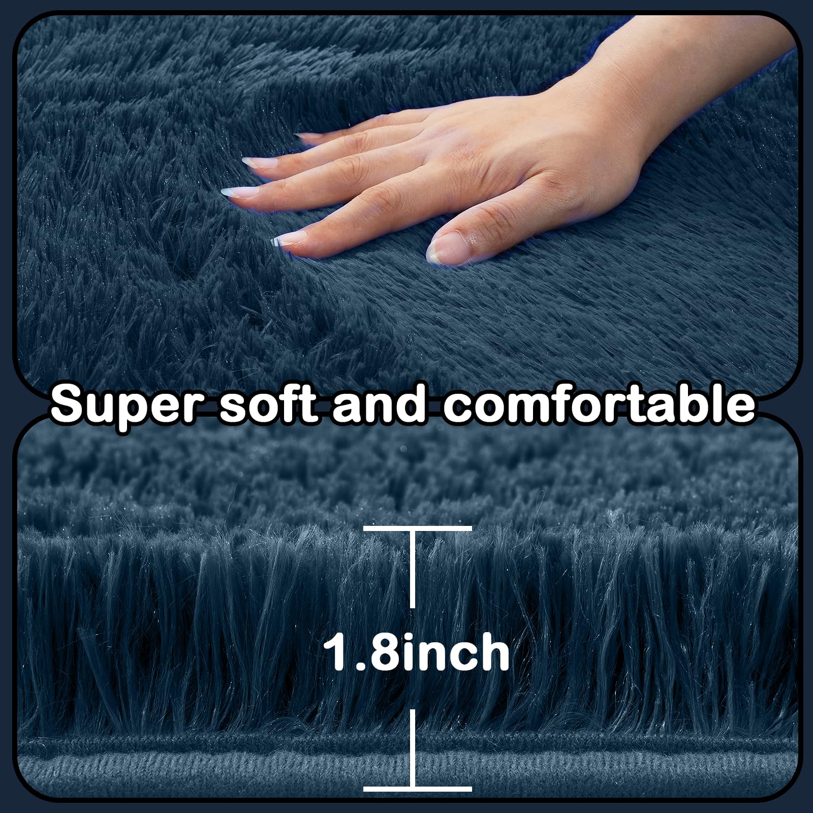 Amazon.com: 7x10 Area Rugs for Living Room: Navy Blue Area Rug 7 x