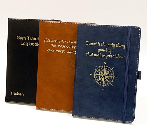 Miniatura 7 de Cuaderno personalizado personalizado de tapa dura A5 Diseña un diario verdaderamente único Idea de regalo dorada en relieve (marrón)