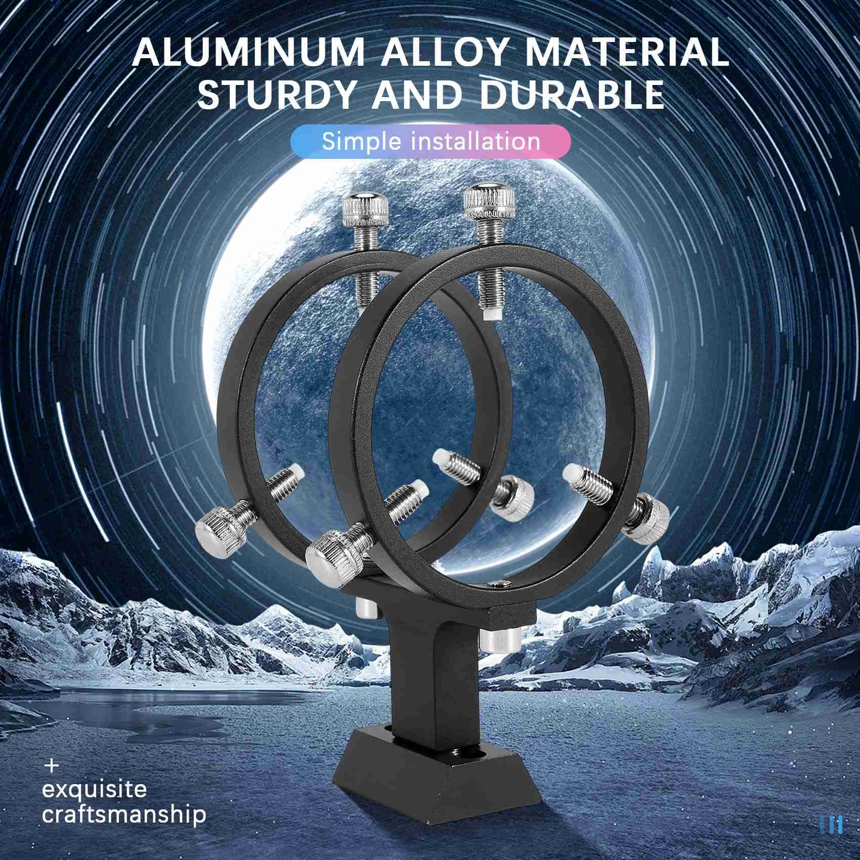Puntatore Regolabile Staffa per Cercatore Un 6 Punti Anelli per Telescopio Guida Telescopio Astronomico, 65 Mm (33 Mm-64 Mm)
