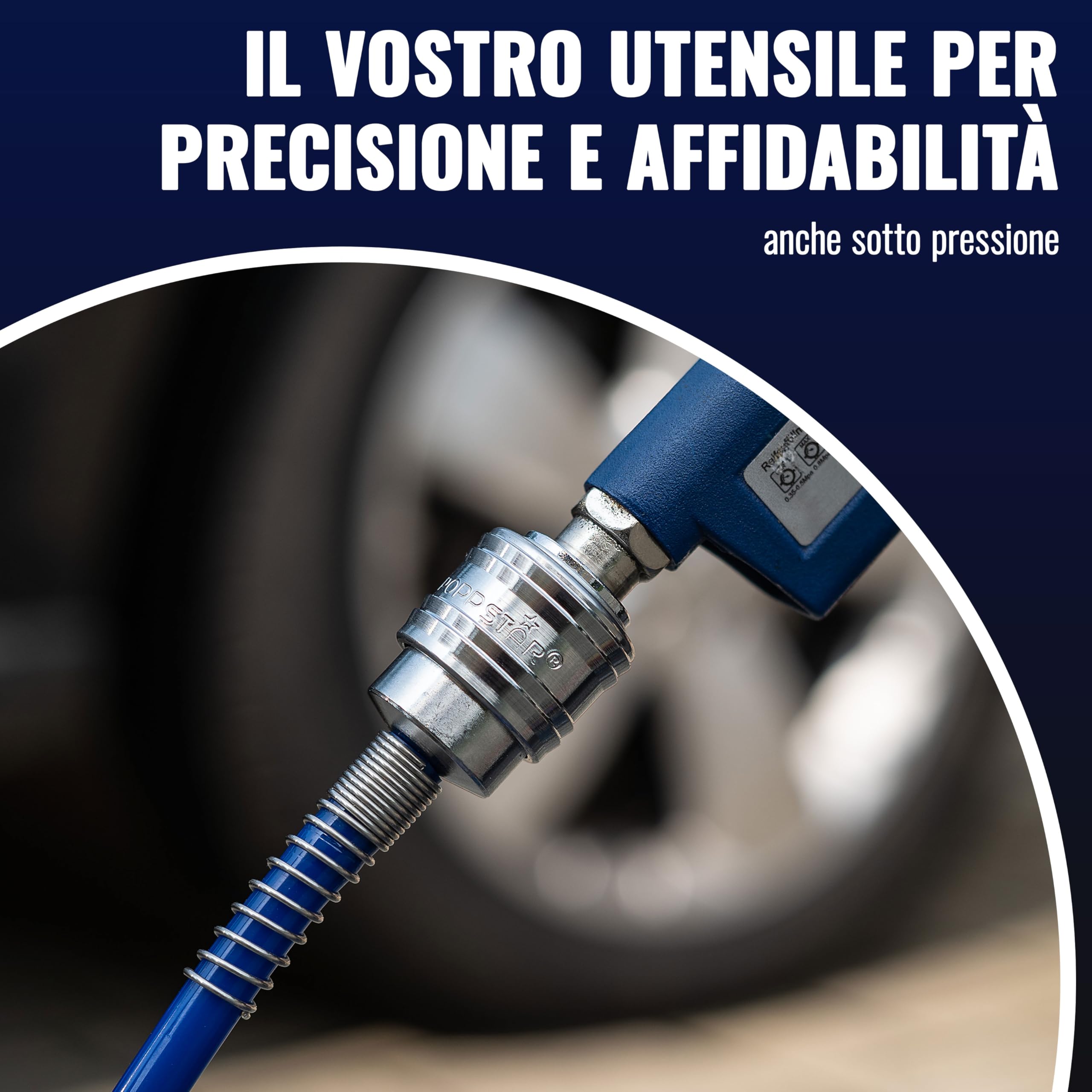 Poppstar Tubo flessibile per aria compressa a spirale 5m in PU (diametro 5 mm x 8 mm) Tubo a spirale per aria compressa con protezione anti-piegatura e raccordo rapido NW 7.2