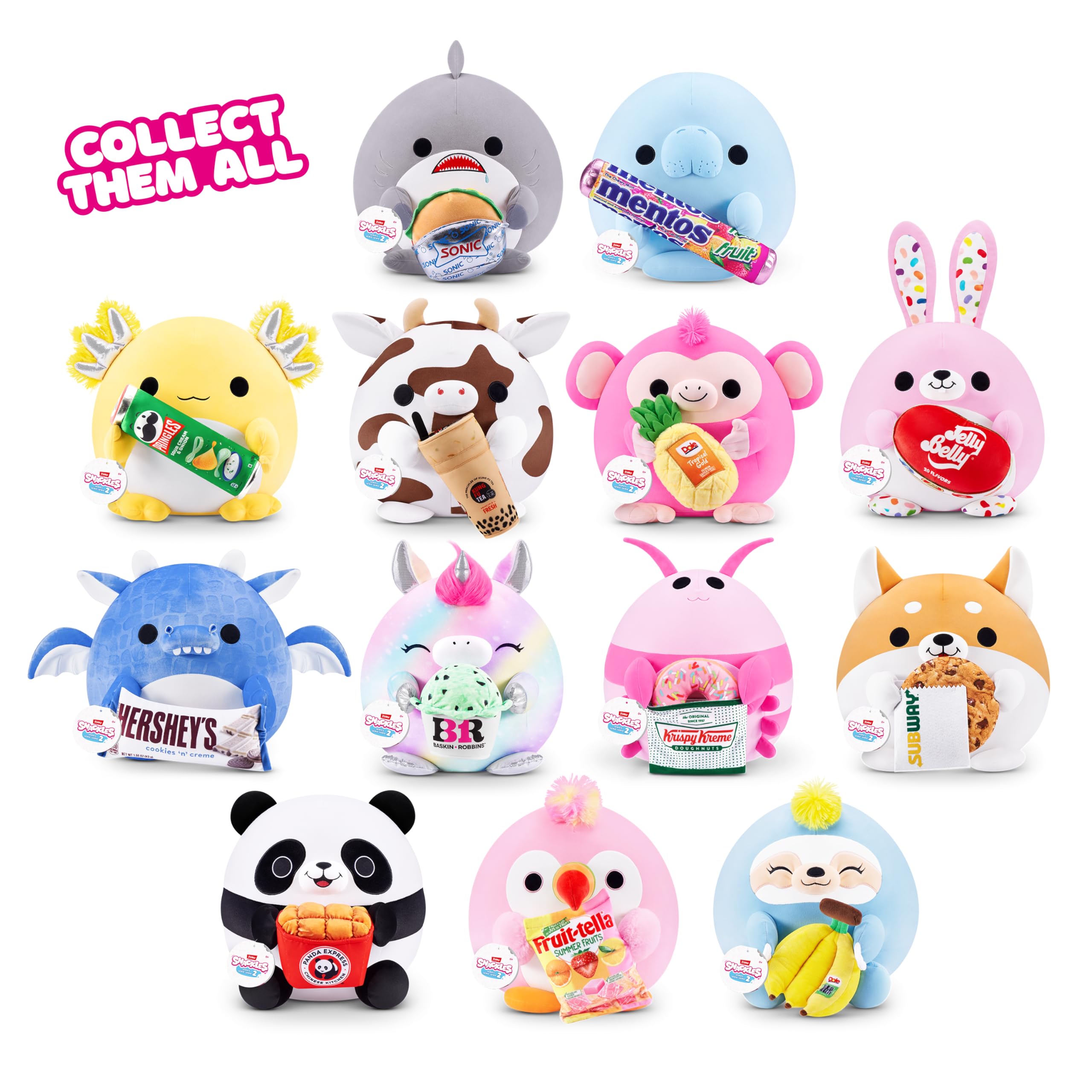 Snackles Series 2 Wave 2, Snack Swap, Axolotl, 50 cm Snackle van ZURU Cuddly Squishy Comfort Pluche met gelicentieerde snack merkaccessoire (Axolotl, Pringles, Sour Cream en Onion