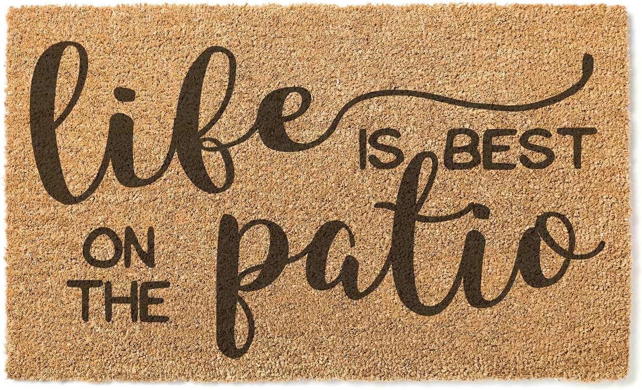 Kindred Hearts 18x30 Coir Doormat Life is Better on The Patio