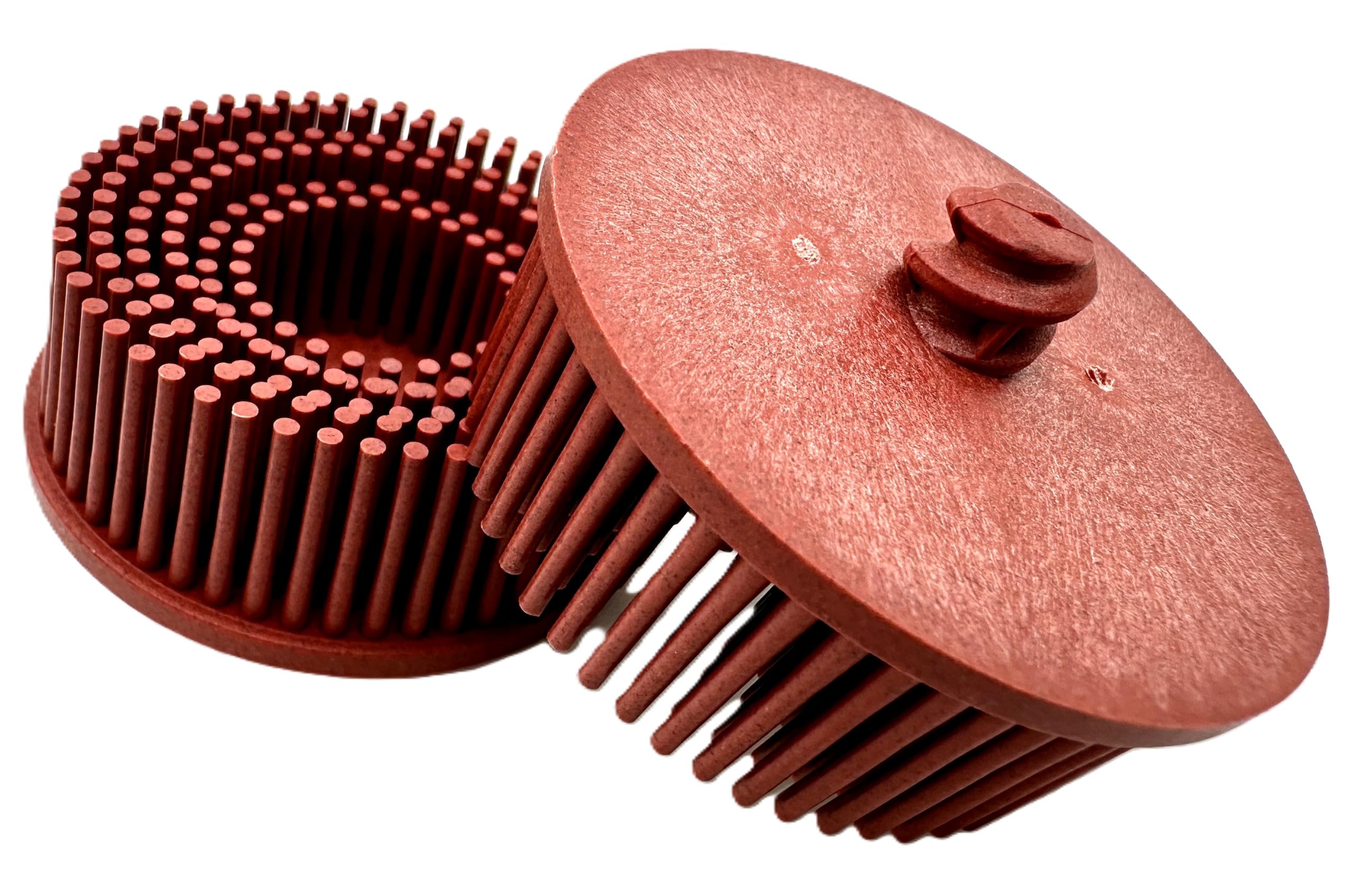 Disco de cerdas de grano 220 rojo tipo R, paquete de 10 unidades, óxido de cerámica y aluminio, limpieza fina, mezcla, desbarbado ligero y prepulido de metal/madera/plástico, bloqueo de