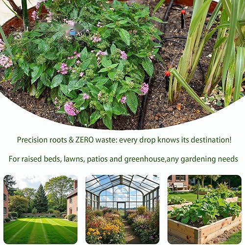 Miniatura 6 de Kit de riego por goteo de 250 pies, sistema de riego de plantas de conexión rápida para invernadero, sistema automático de rociadores para patio,