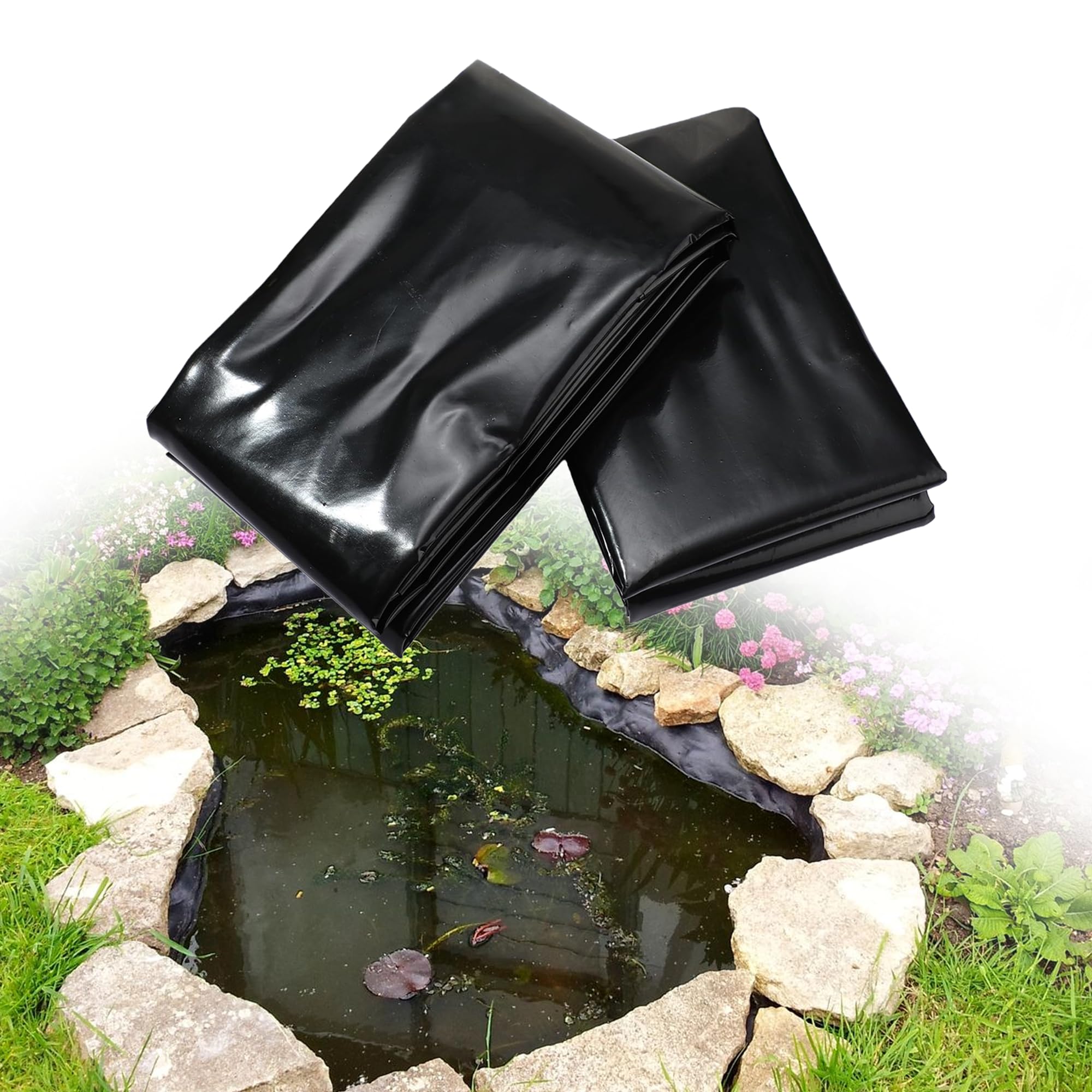 Bâche pour bassin robuste 800x1000 cm membrane imperméable noire pour grand estanque de peces