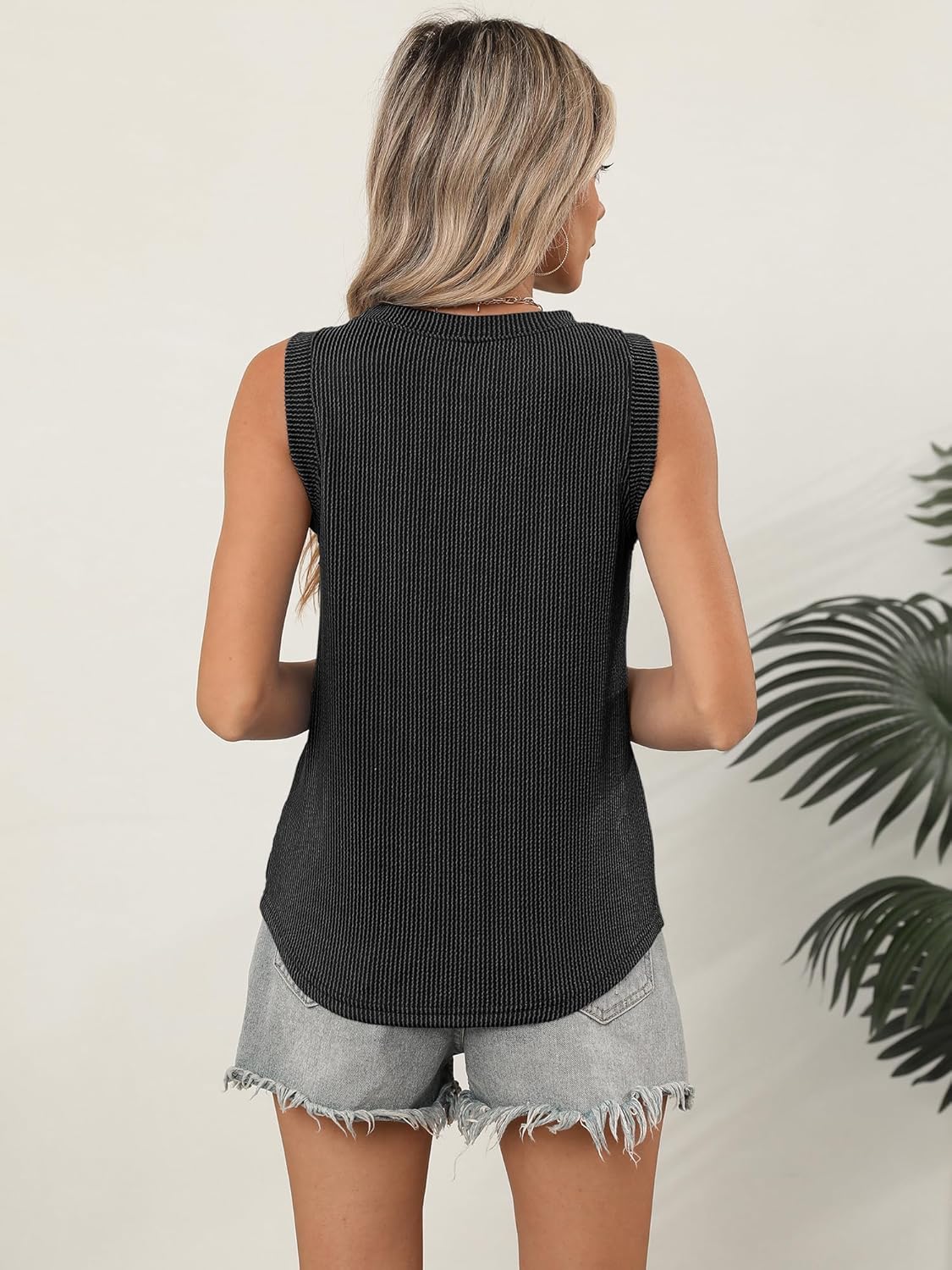 Womens Loose Fit Casual Flowy Tank Tops Crew Neck Trendy Textured Sleeveless Summer Tops Clothes Outfits 2026 - Image 5