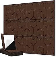 Vista 12 de Paquete de 12 paneles acústicos, paneles acústicos grandes de 16 x 12 x 0.4 pulgadas, paneles acústicos autoadhesivos para estudios de grabación