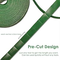 Vista 2 de Corbata de jardín con correa verde que soporta plantas suaves con las plantas, diseño precortado, rasgable, reutilizable, resistente, multiusos