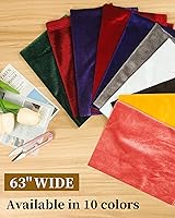 Vista 3 de HOTGODEN Tela de terciopelo elástico por yarda: Amarillo 63" de ancho 5 yardas 95% Poliéster 5% Spandex Tela de terciopelo para costura casera