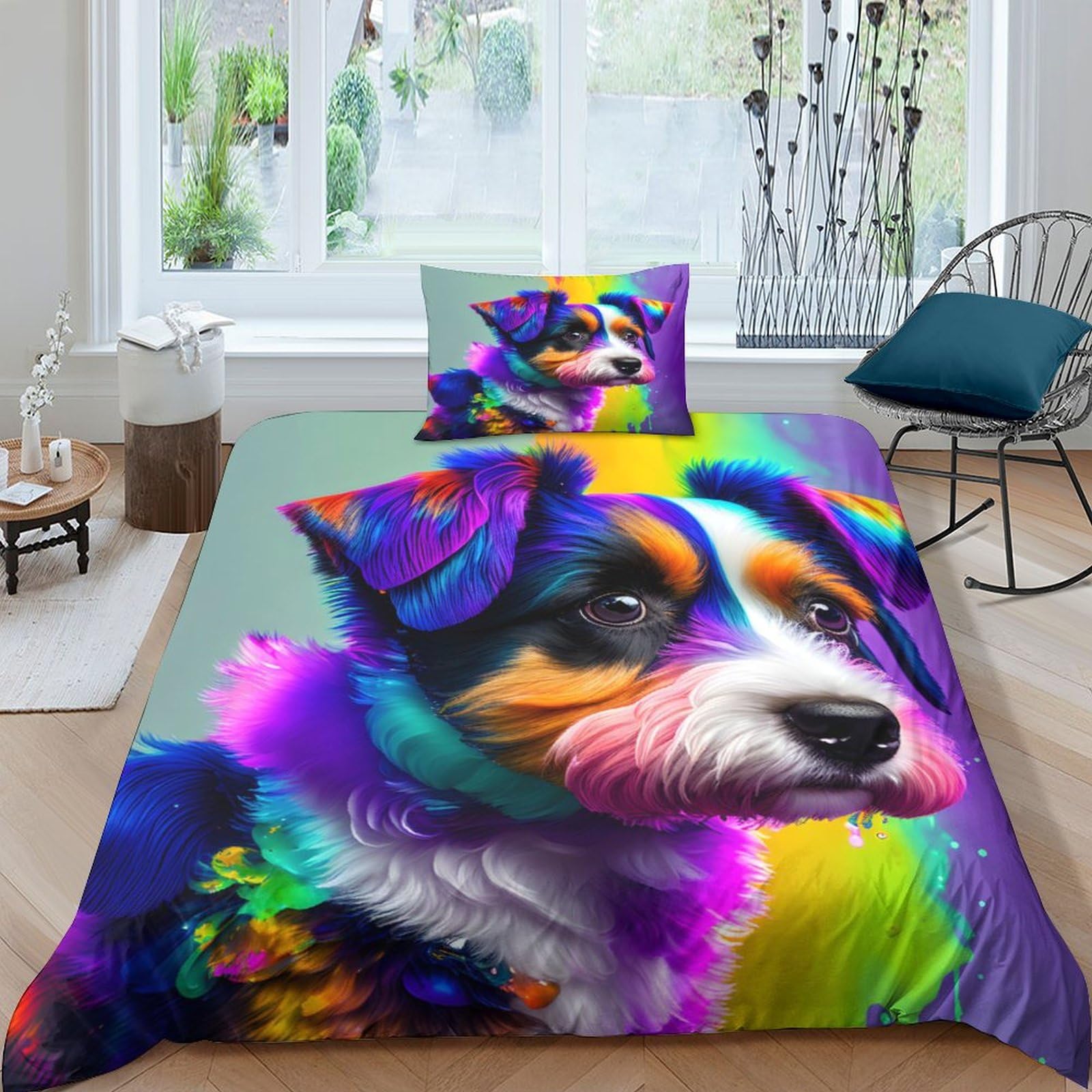 Housse de couette microfibre de qualité supérieure EVMILA AI motif chien 3D