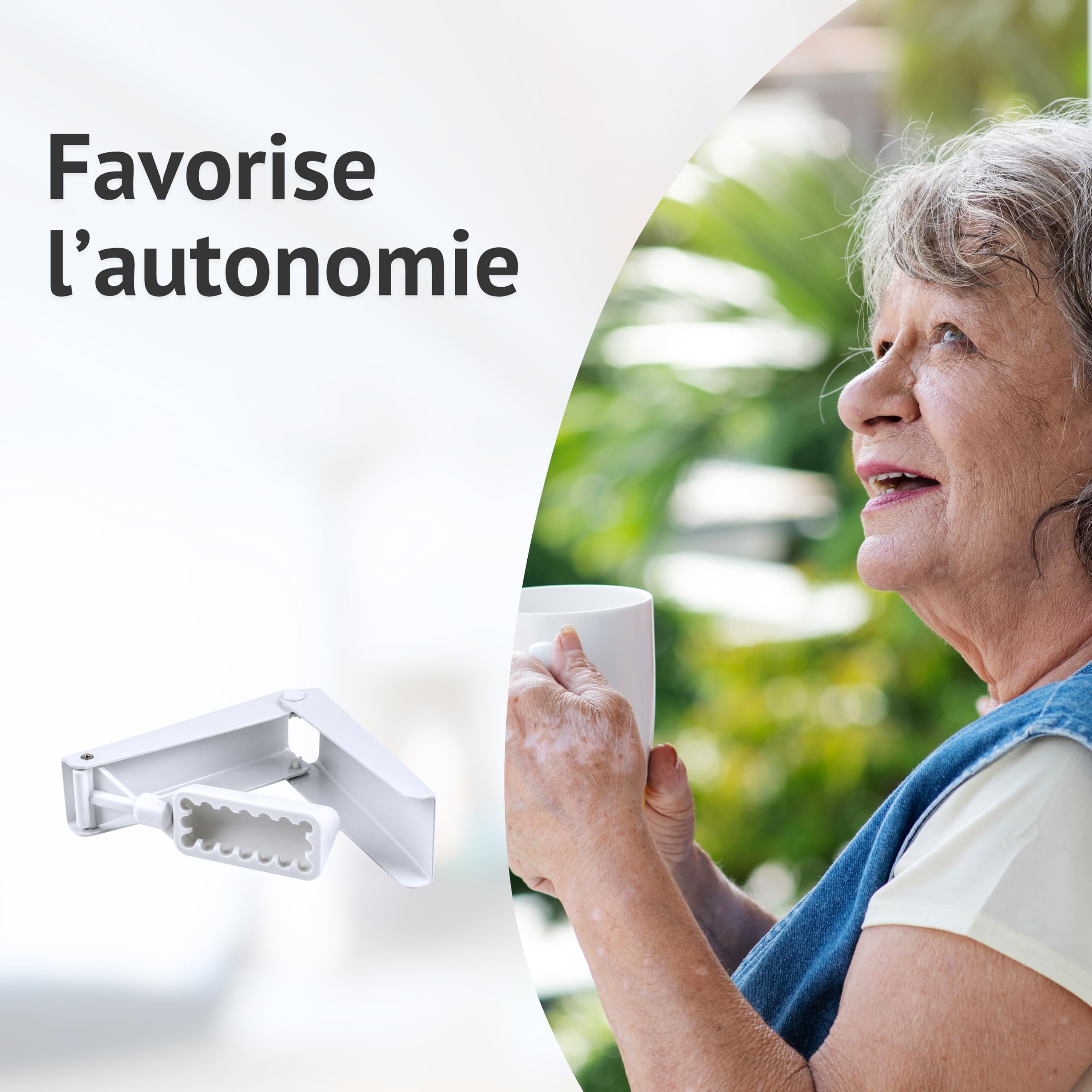 Sammons Preston Curved Toilet Aid, Folding 10 in. Toilet Paper Holder & Bottom Wiper Aids for Independent Daily Living, Portable Wiping Tool for Bathroom Comfort, Lightweight Self-Wipe Hygiene Tool
