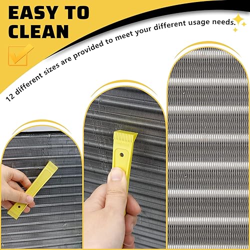 Miniatura 5 de Cepillo de limpieza de aletas de condensador de aire acondicionado, peine de aleta de condensador y cepillo de limpieza de bobina de refrigerador,