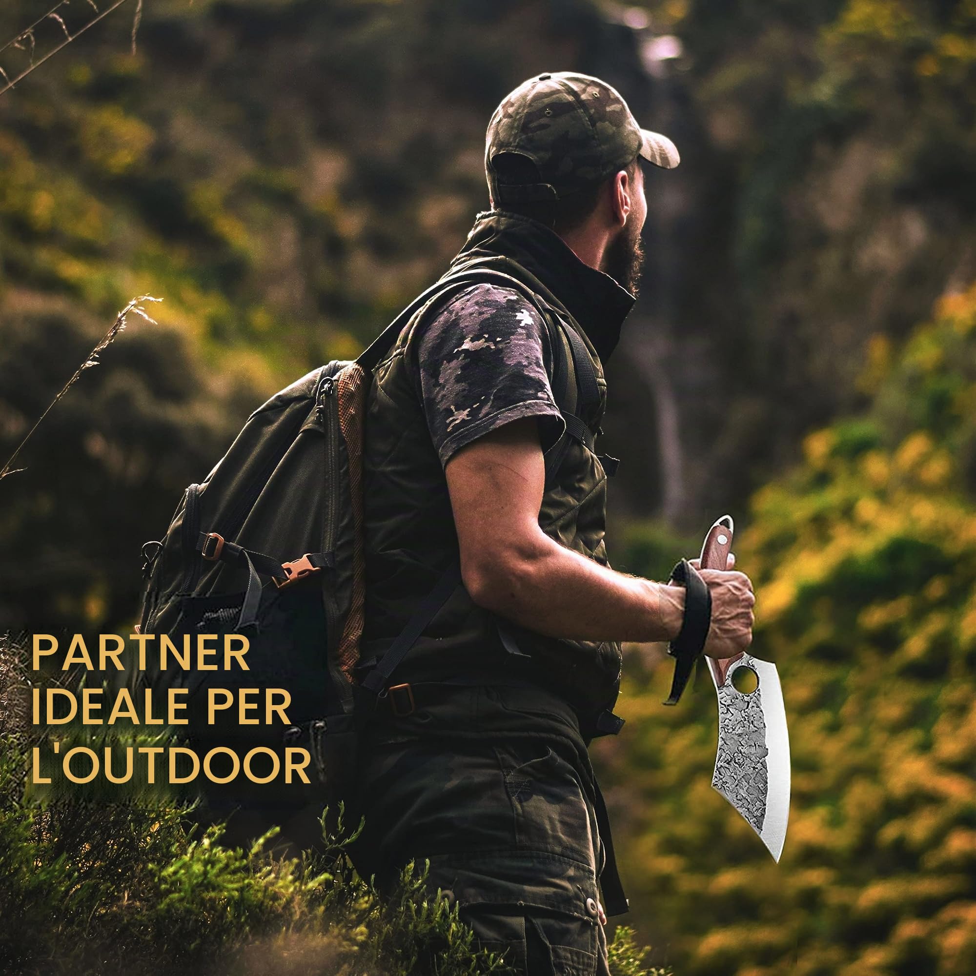 DRAGON RIOT Coltello da Cucina Giapponese Forgiato con Fodero in Pelle