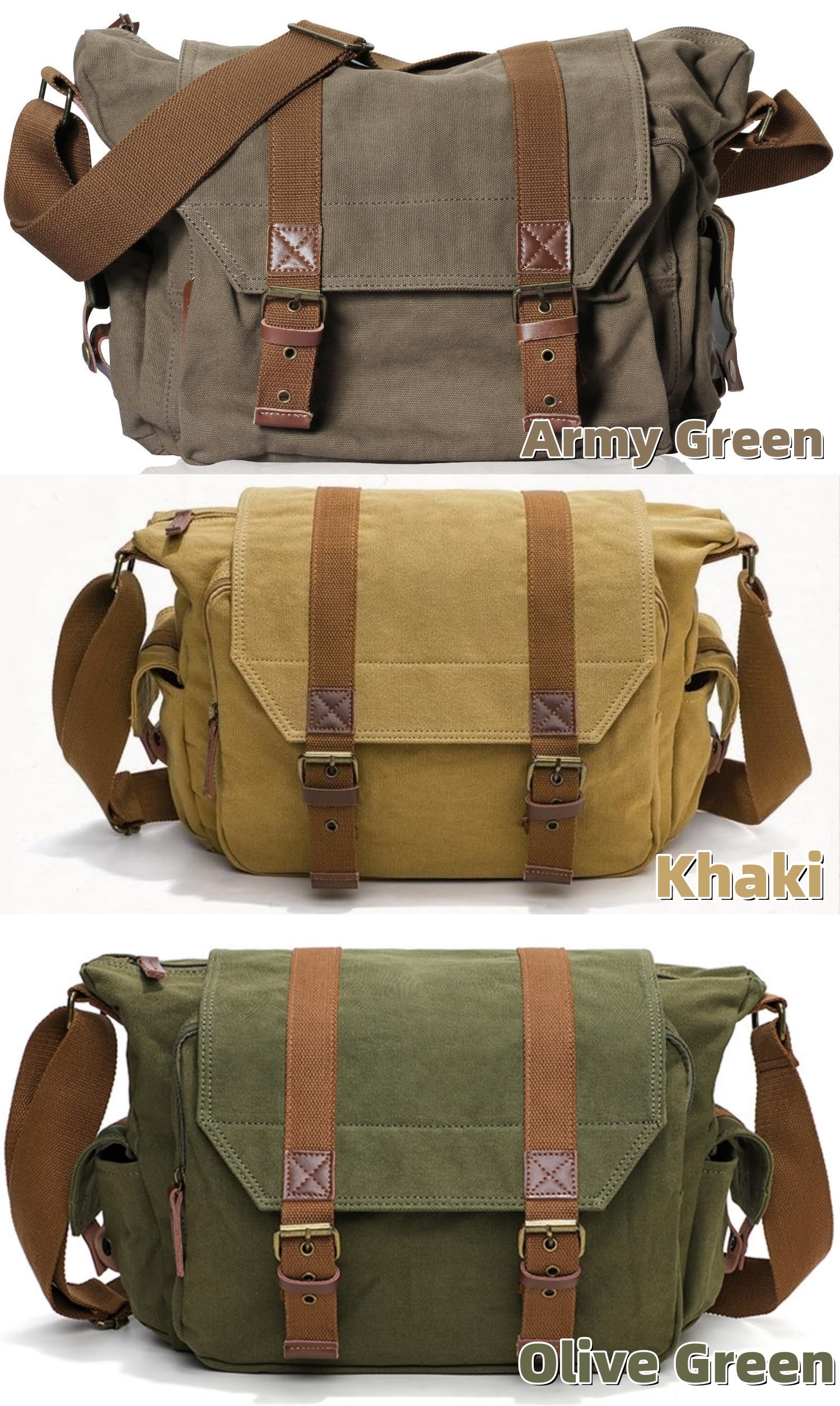 Bolsa Cámara Réflex Lona Bolsa Fotográfica Bandolera con Inserto Extraíble para Cámara DSLR Objetivos Estilo Vintage 34x13x27cm bg507 | Bolsa 2 en 1
