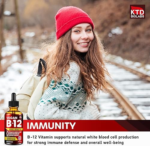 Miniatura 5 de Paquete de 2  B12 Sublingual Gotas de 5000 mcg  Hecho en Estados Unidos  Vitaminas B12 veganas para energía, estado de ánimo y memoria  Gotas