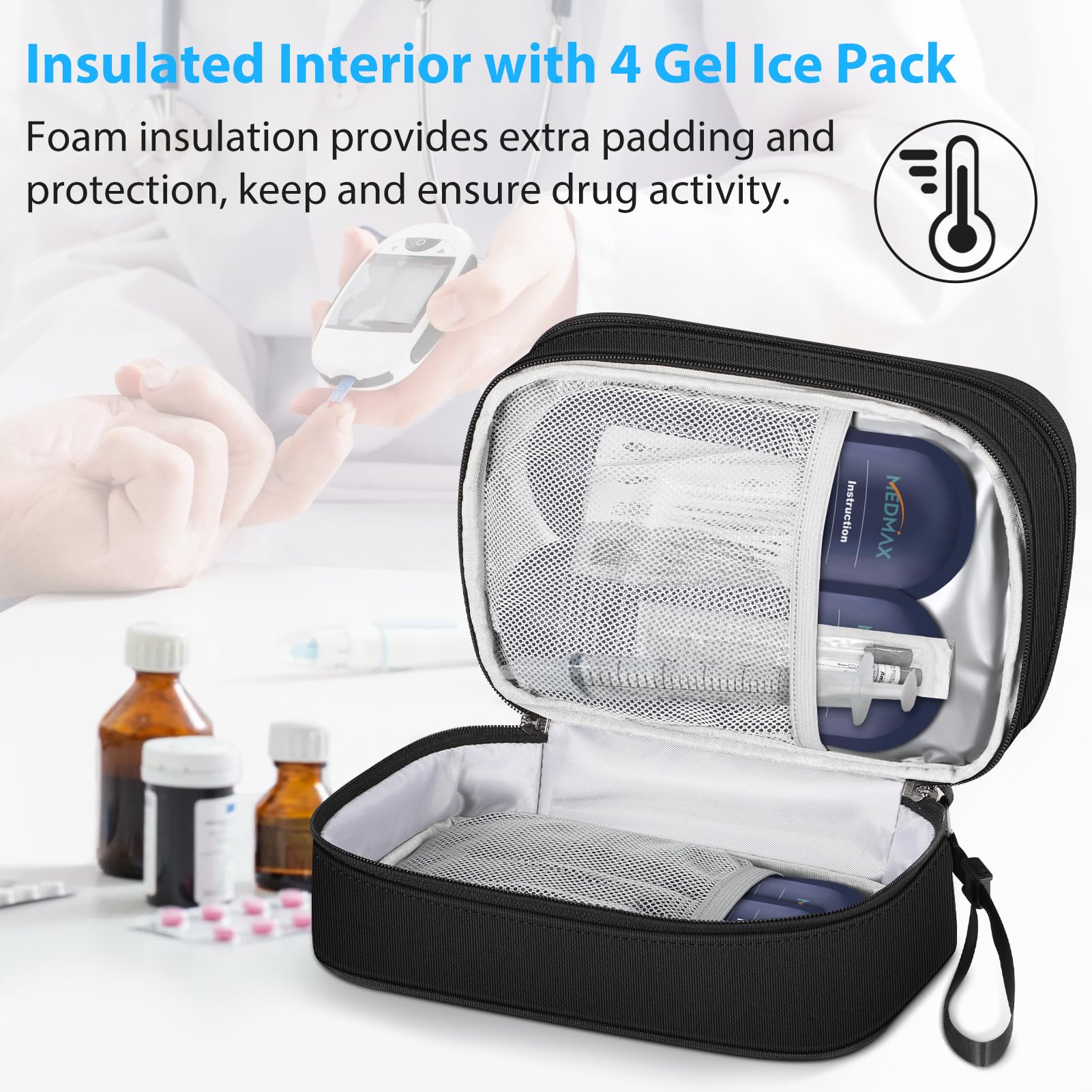 MEDMAX Insulin Cooler Travel Case with 4 Ice Packs - Image 4