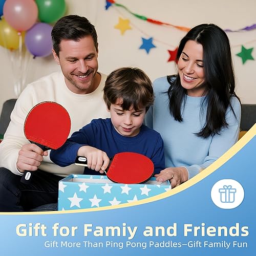 Miniatura 7 de Sportout Juegos de palas de ping pong, remo portátil de tenis de mesa con pelotas, estuche de almacenamiento de primera calidad, raqueta de tenis de