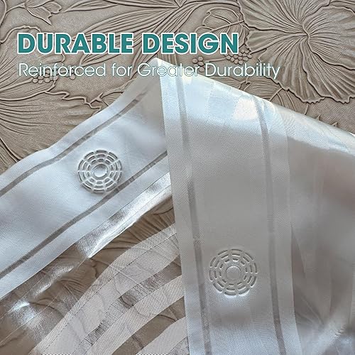 Miniatura 6 de Forro de cortina de ducha de plástico transparente, PEVA, impermeable, ligero, con diseño a rayas, tamaño estándar, 70 x 72 pulgadas, para baño