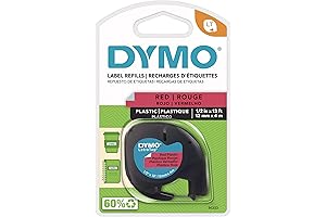 DYMO LetraTag LABELING Tape for LetraTag Label Makers - Boldly Print in Black On Red
