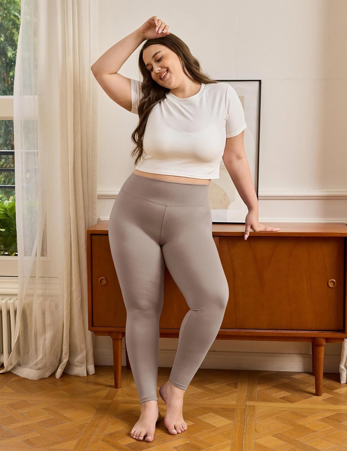 VALANDY Creamlush Plus Size Womens Leggings-4 Packs High Waisted Leggings for Women Comfy Stretchy Lounge Pants Tights L-5XL - Image 4