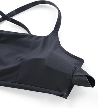 CRZ YOGA D-DD Scoop Neck Bikini Tops for Women - Padded Adjustable Spaghetti Straps Bathing Swimsuit Sports Bra