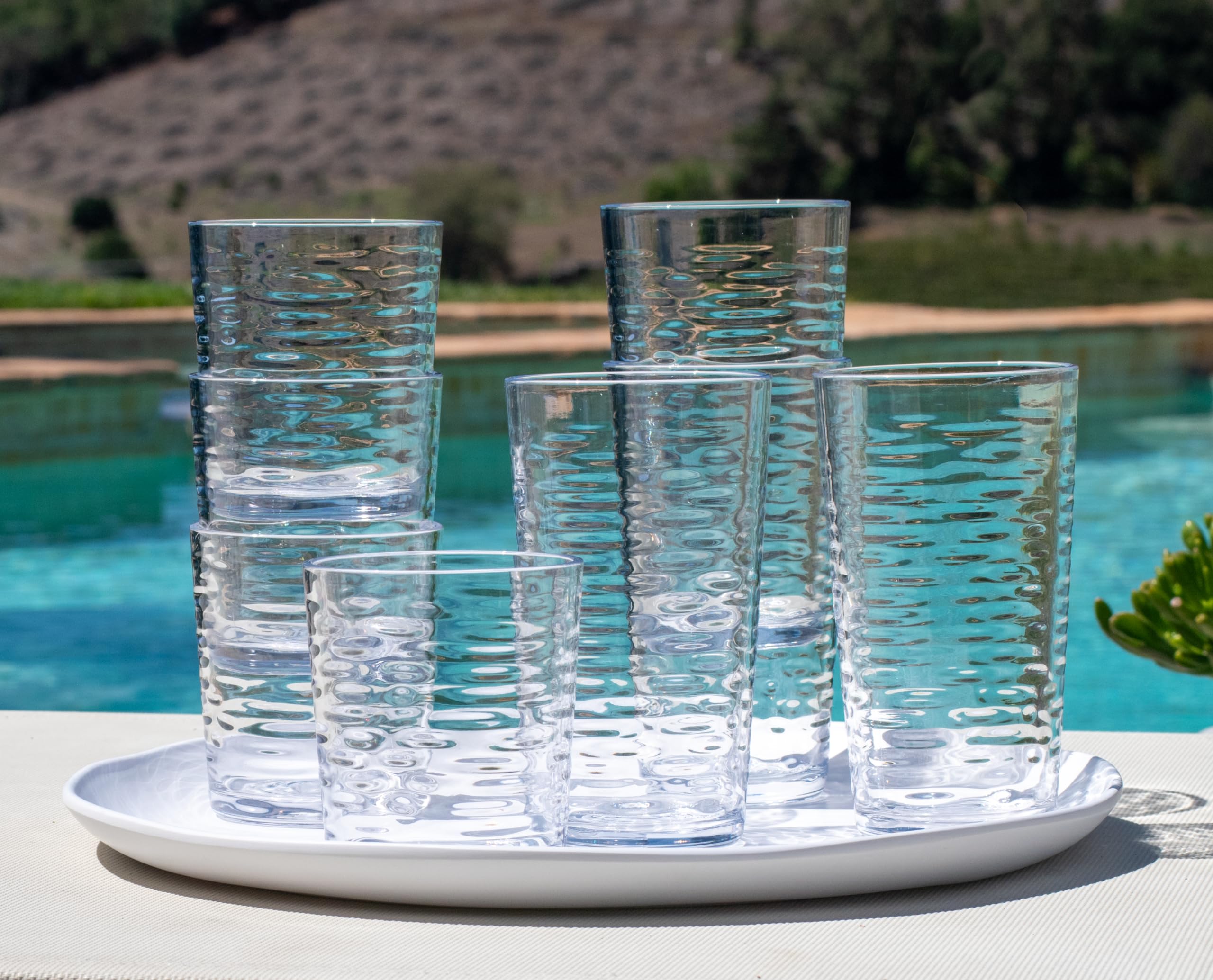 Abode Homewares Tritan Foundry Jumbo Drinkware Set of 6, 20.6 oz., Clear