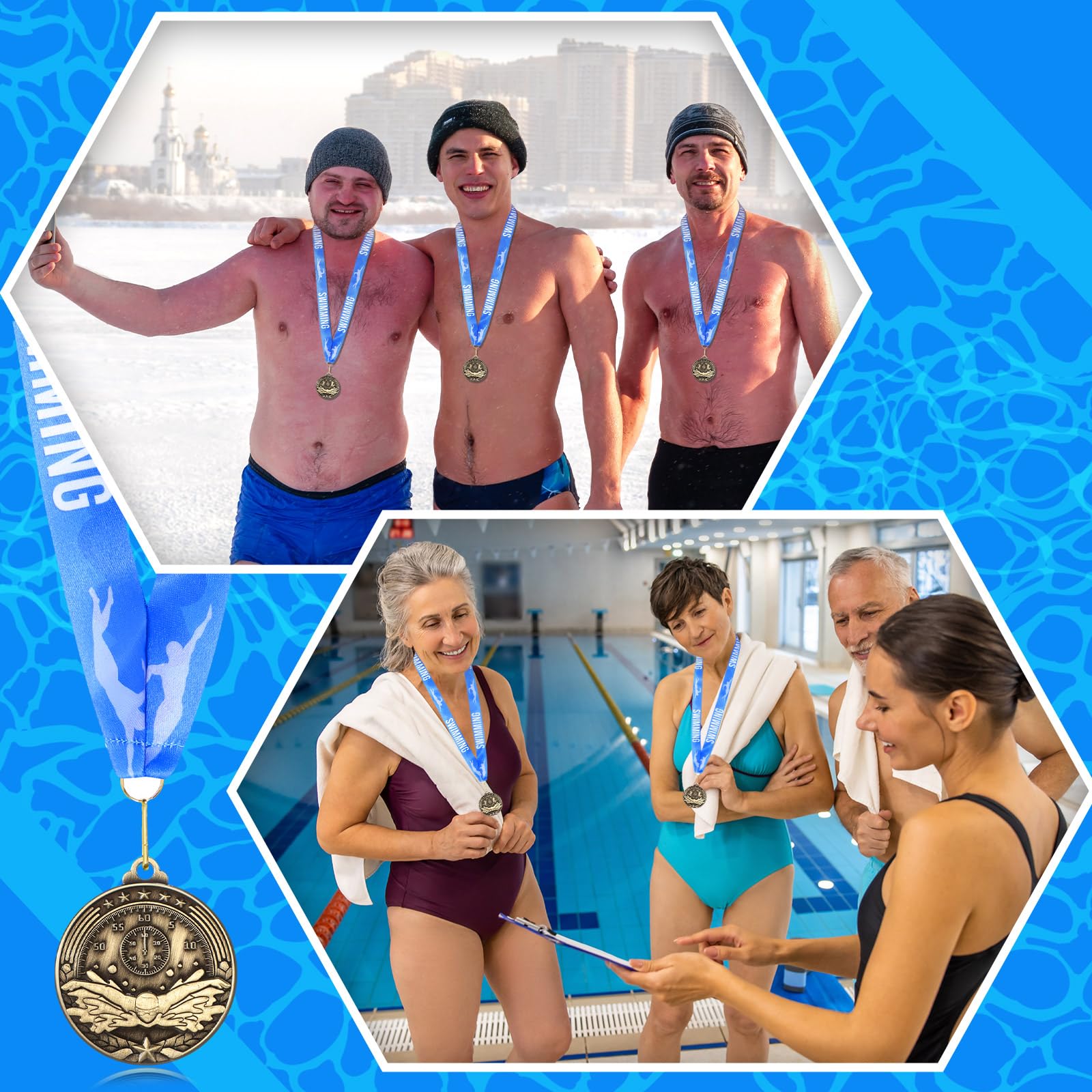 Medallas de Premio de 2 Pulgadas con Cuello de Cabra, Baloncesto, Pista de Carreras, Cinta de natación, premios ganadores, Regalo a Granel para competiciones de Equipo, Recuerdo de Fiesta