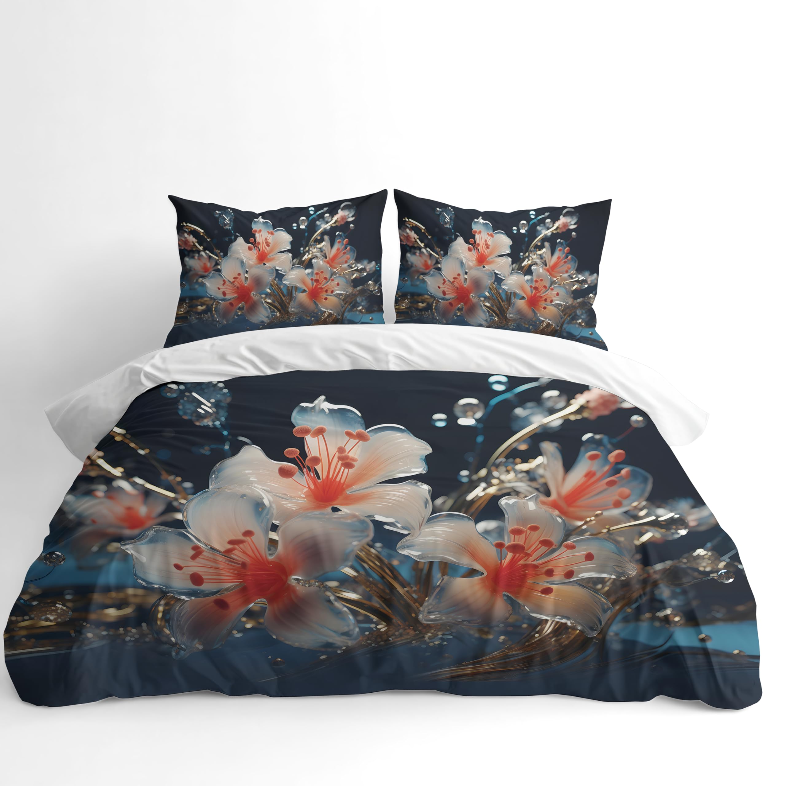 Adam Home 3D Digital Printed Spring Duvet Cover With Matching Pillowcases Home Bedroom Décor Microfiber SuperKing Bedding Set Made in UK |Cherry Blossoms