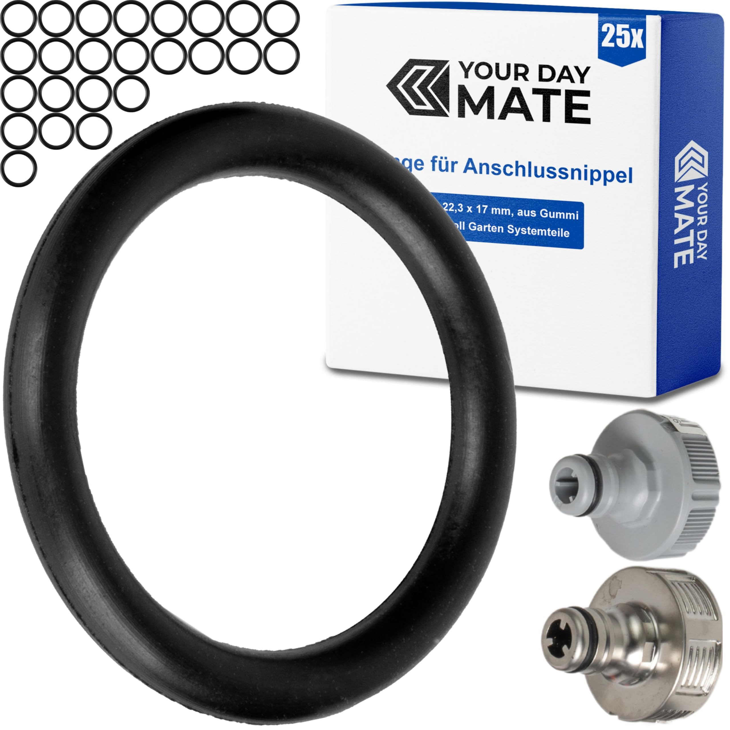 Replacement O-ring set, 25 pieces, for G 3/4" inch garden plug-in systems, compatible with Gardena 26.5 mm tap connector