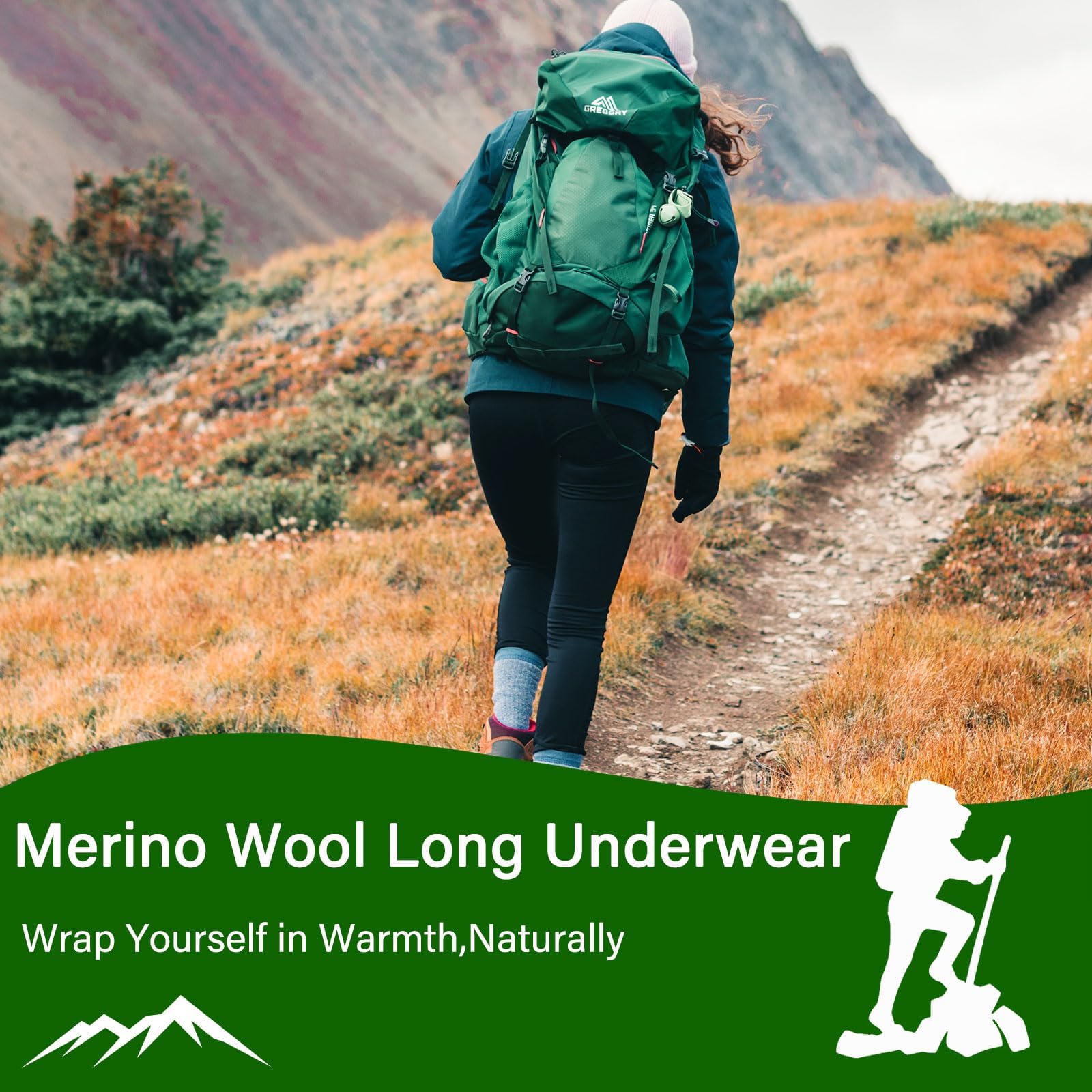 Merino Protect Leggings 100% Laine Mérinos pour Femmes Base Layer Thermiques sous Vetement Longs Douce Caleçon Long pour Randonnée Et Le Ski