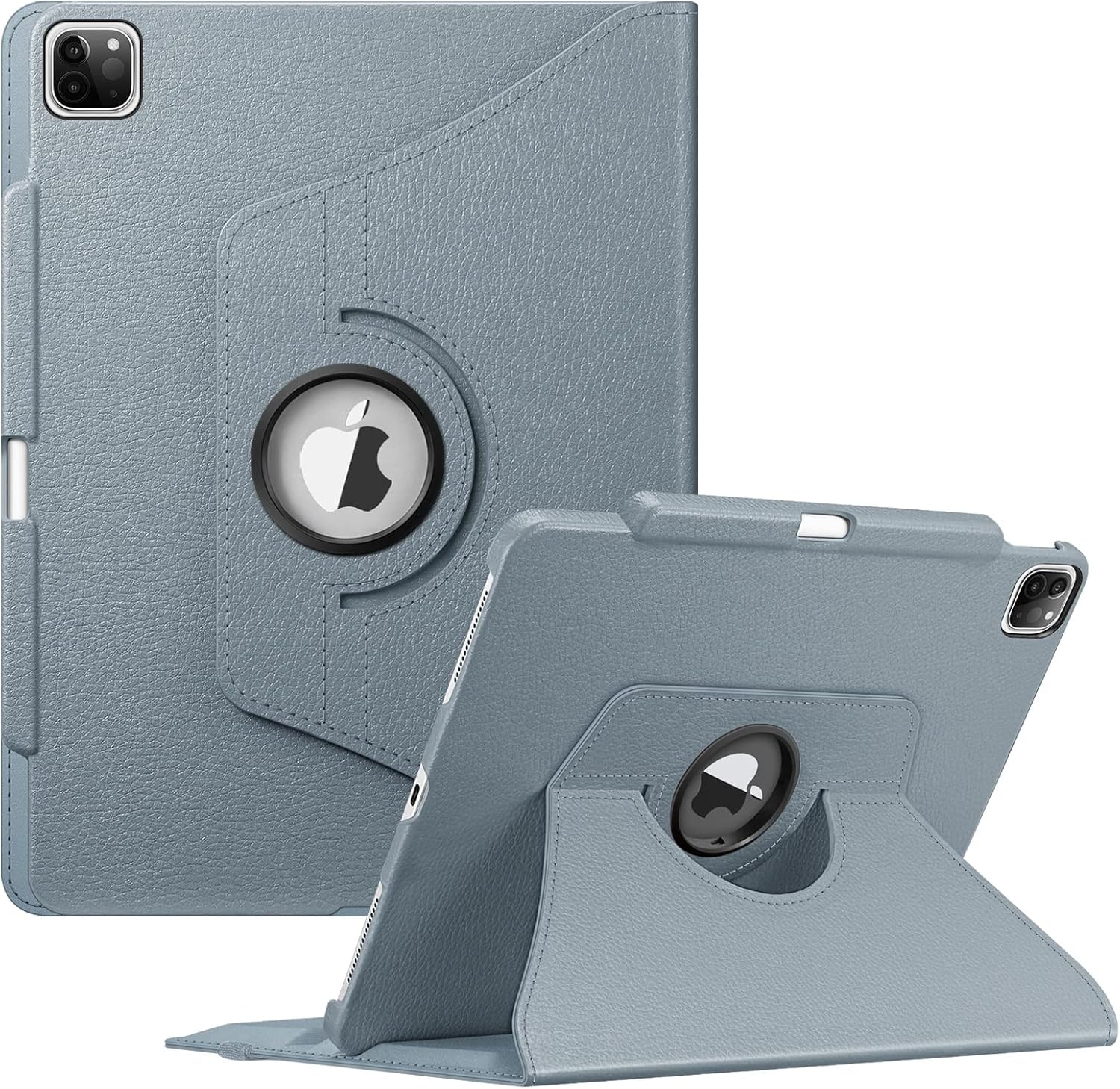 Fintie Rotating Case for iPad Pro 12.9-inch 6th Generation 2022-360 Degree Swiveling Protective Cover with Pencil Holder, Auto Sleep/Wake, Also Fit iPad Pro 12.9" 5th/4th/3rd Gen, Cloudy Blue