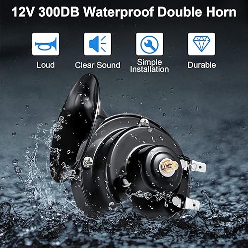 Miniatura 2 de Bocina de coche, bocina de camión de 12 V, 300 db, bocina de motocicleta, impermeable, bocina de tren, impermeable, tono alto, bajo, ajuste