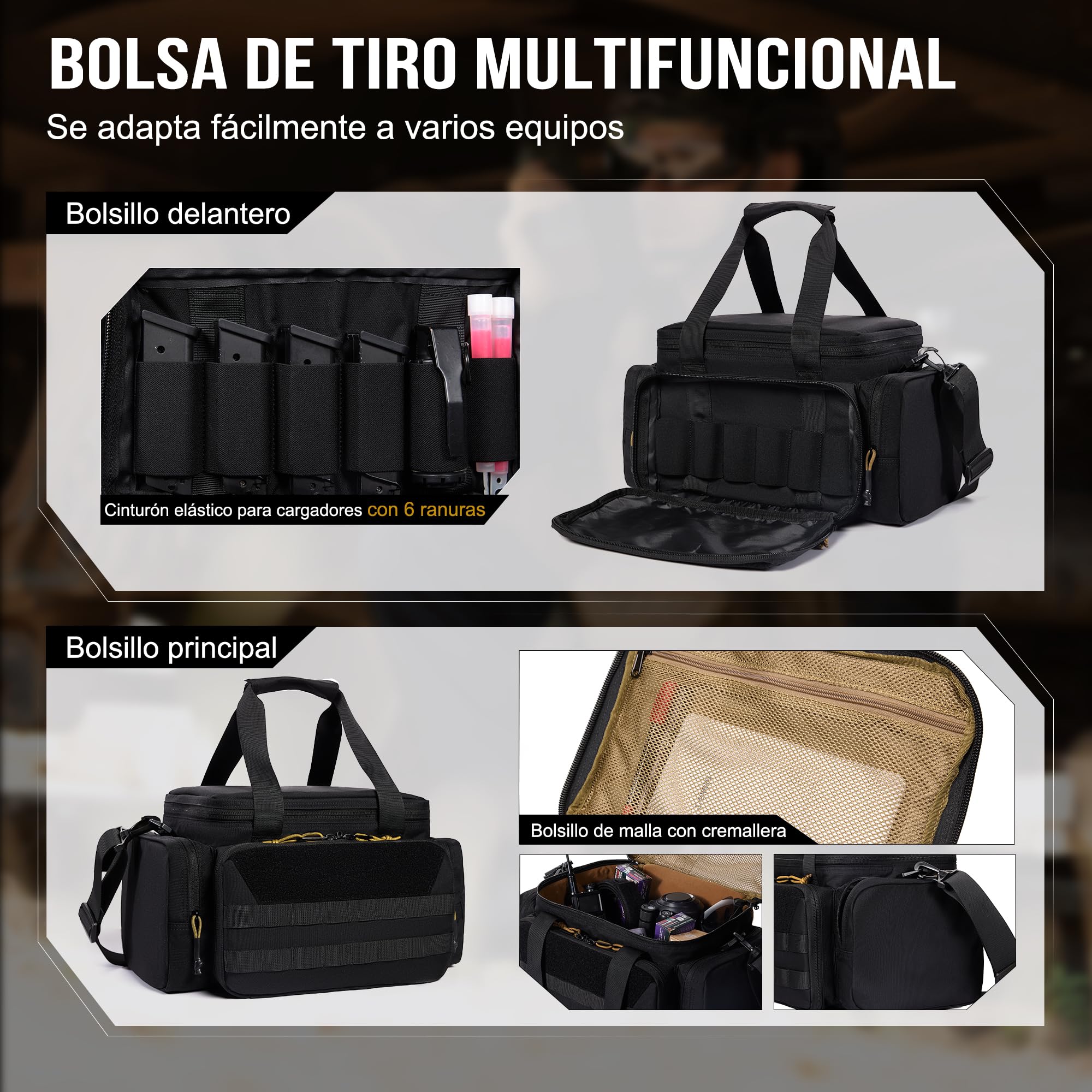 OneTigris Range Bag, Bolsa de Policía, Bolsa de Armas Tácticas para Caza, Campo de Tiro, Pesca, Senderismo