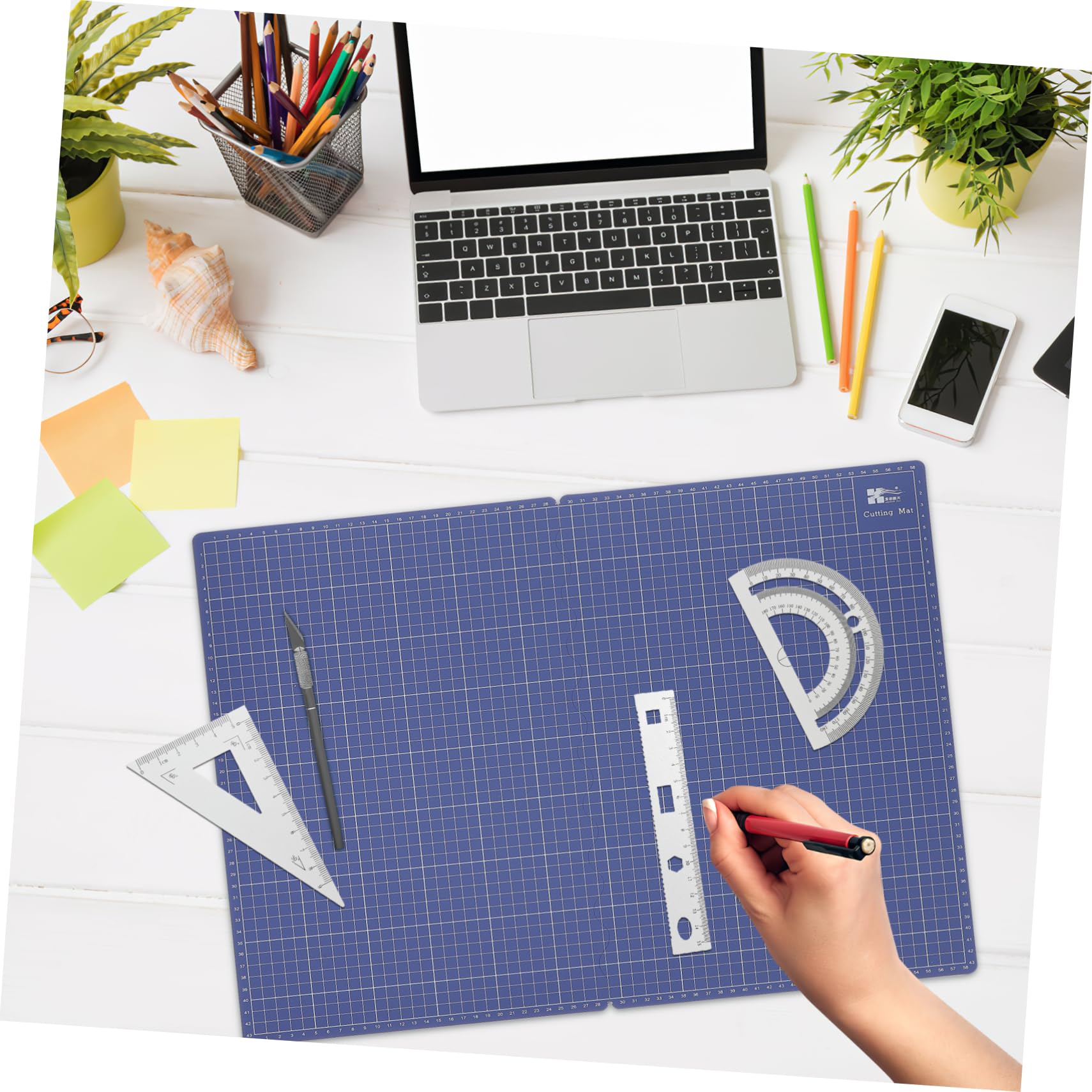 Tappetino da Taglio Pieghevole A2-a3 Blu in Pvc per Scrapbooking | Formato Portatile, Adatto a Cucito e Progetti Diy, Superficie Stabile per Studenti