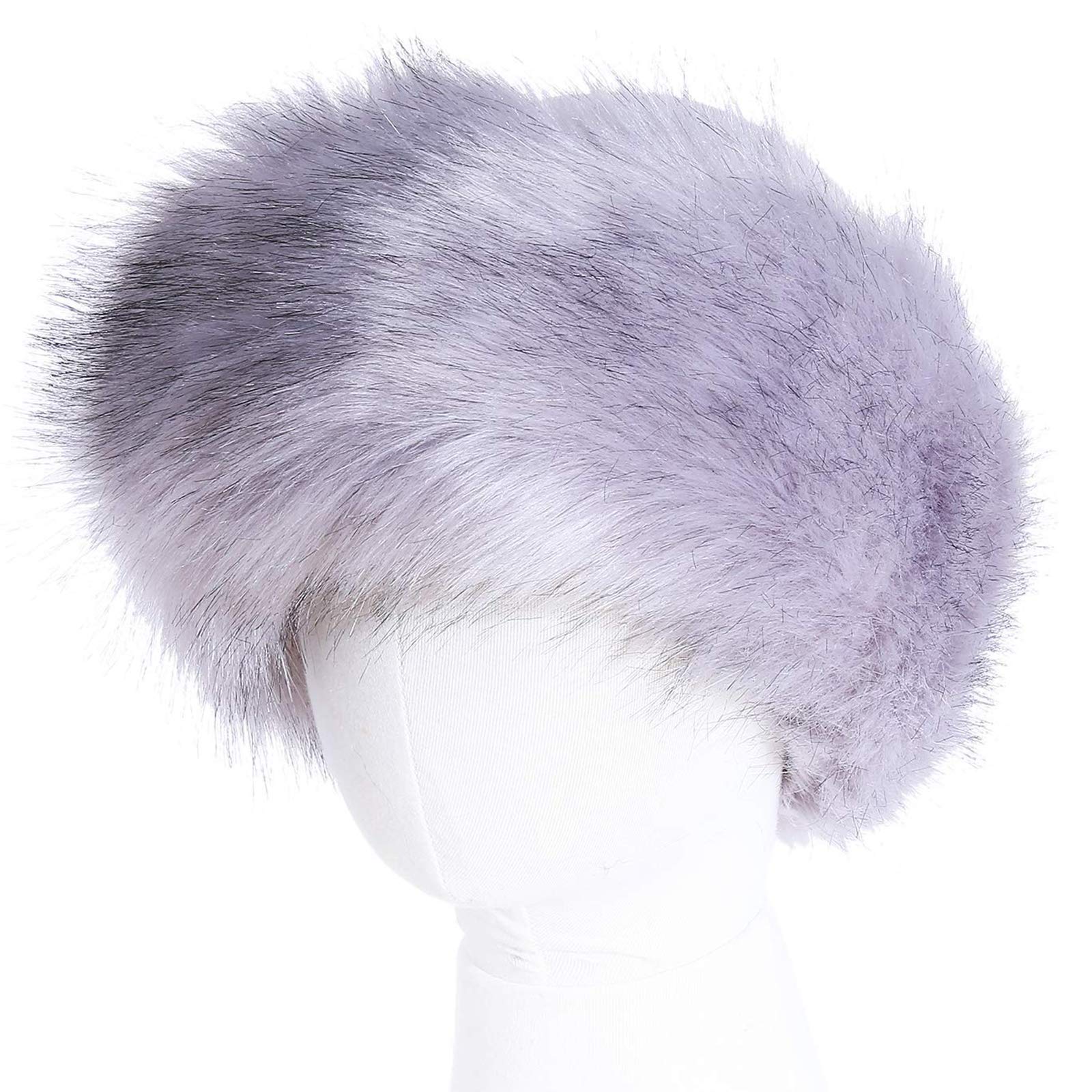 Winter Fur Headband - Ear Warmer - Faux Fur - Fleece Lined - XL Winter Fluffy Faux Fur Headband Hat Ear Warmer Head Wrap  main image 2