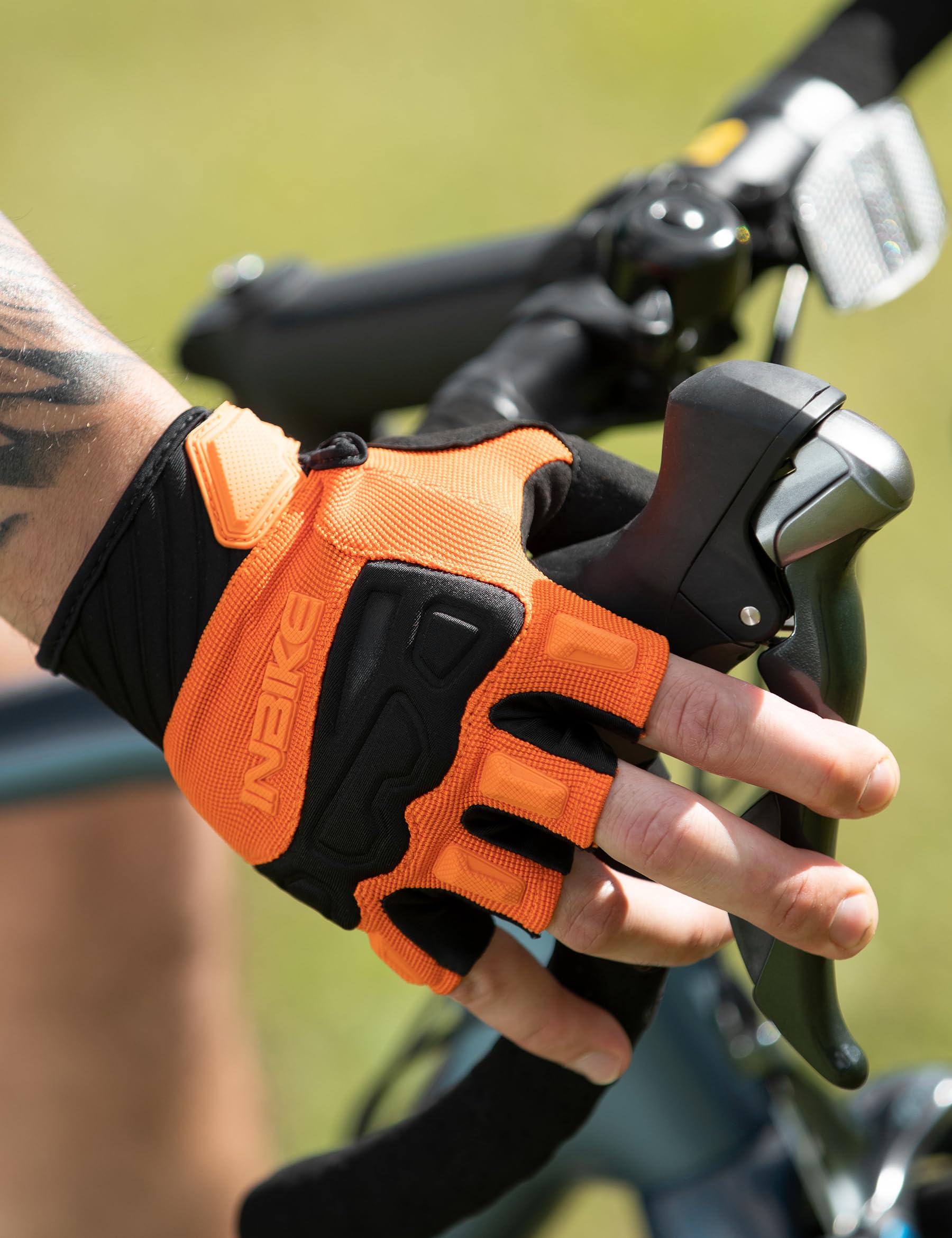 INBIKE Guantes Ciclismo Verano Hombre Mujer Guantes Bicicleta Elásticos Transpirables con Cierre De Velcro (MH010)