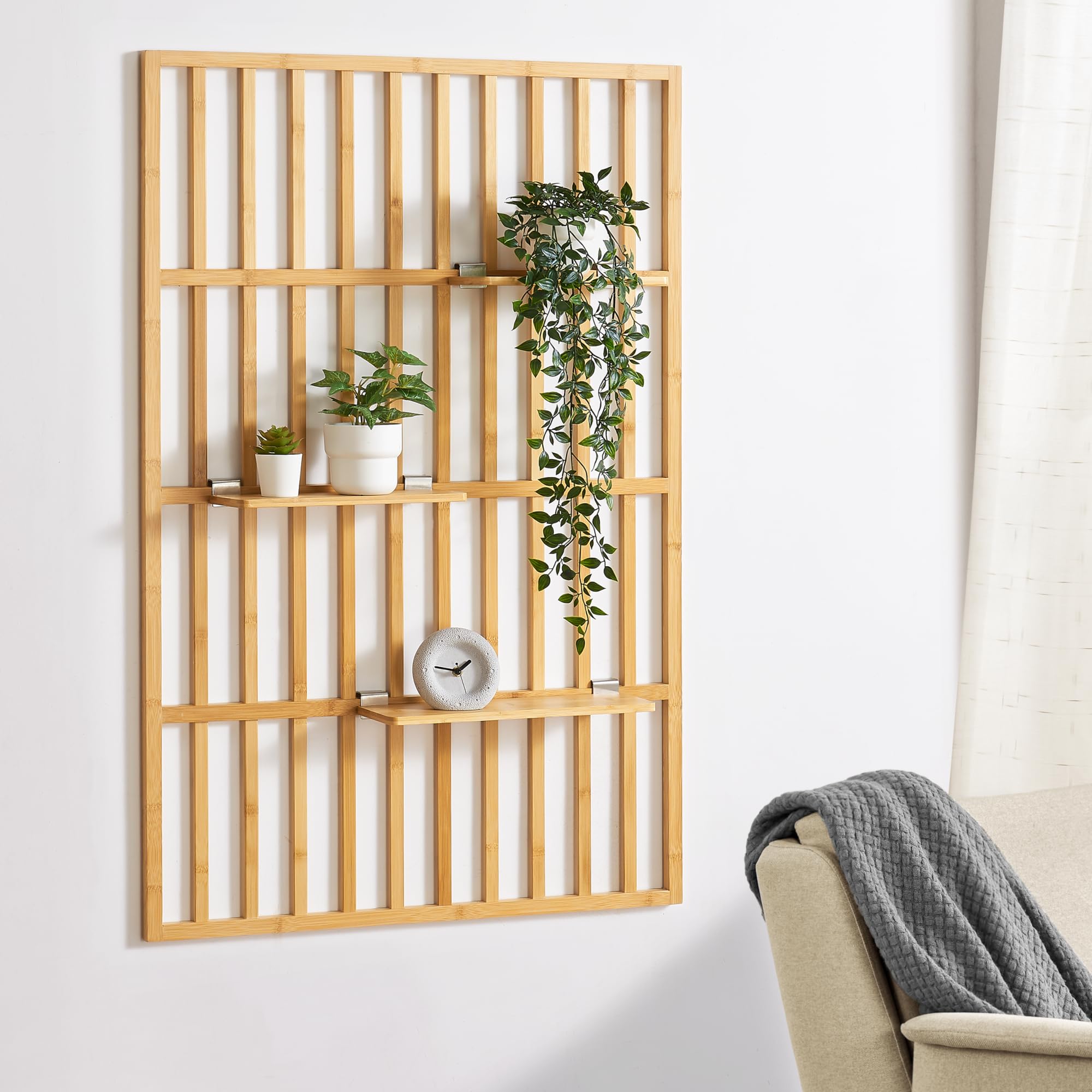 En.casa] Estantería De Pared De 3 Niveles Para Cocina Baño Oficina Estantería Para Almacenamiento Con