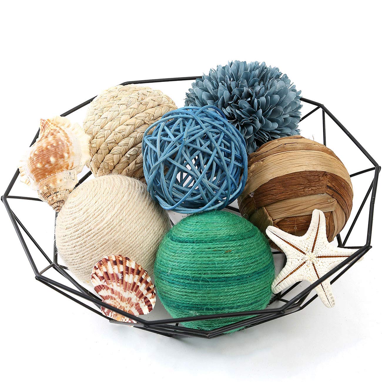 Buy Ciroases 3.5inch Summer Spherical Decorative Balls Blue Rattan