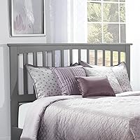 Vista 49 de AFI, Mission - Cabecero de madera maciza individual con cargador acoplable, color gris