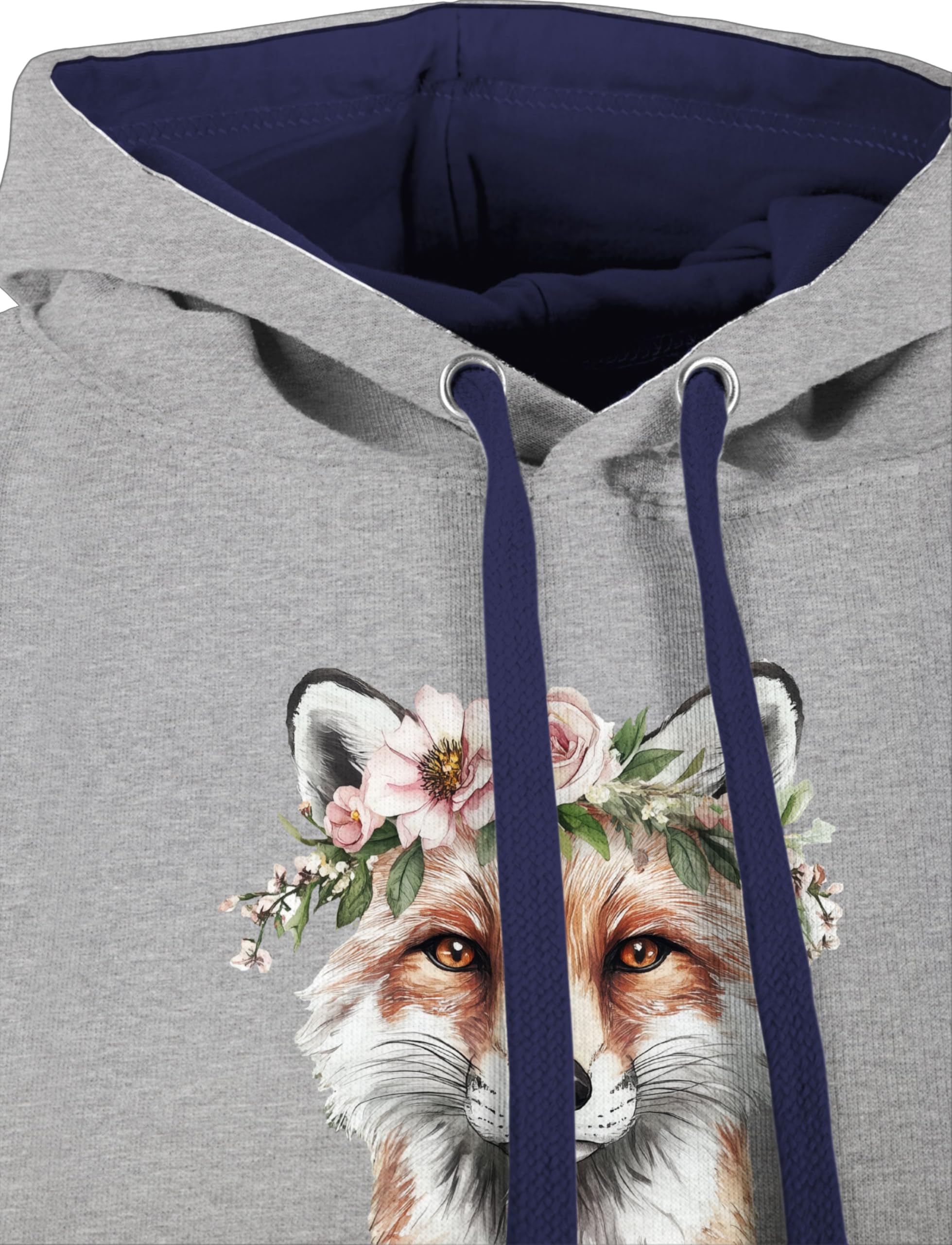 Geschenk mit Namen personalisiert by Shirtracer - Pullover Herren Frauen Hoodie Kontrast zweifarbig - Fuchs - Fuchsmotiv | Geschenk für Fuchsliebhaber | Tierfreunde | Clever Fox