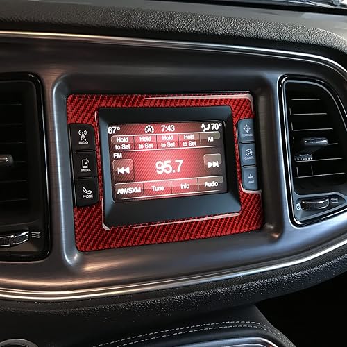 Vista 45 de Para Dodoge Challenger 2015 2016 2017 2018 2019 2020 2021 2022 2023 Accesorios Car Cup Holder Decor Calcomanías Calcomanías de fibra de carbono