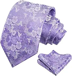 Conjunto masculino clássico de gravata floral delicada com estampa de flores