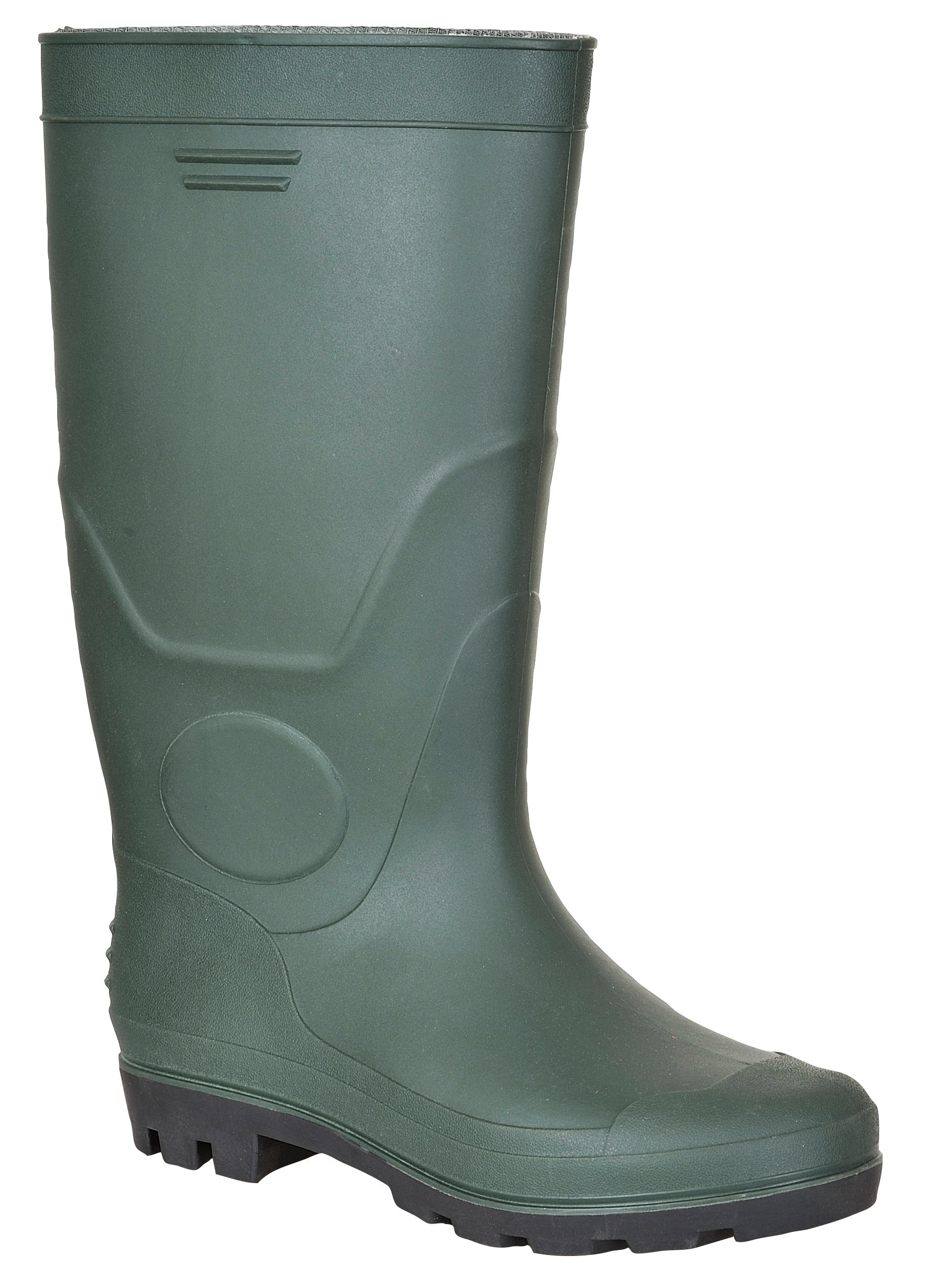 Portwest FW90 PVC Waterproof Mens Wellington Boots Adult Wellies Slip Resistant Protective Footwear, Green, 45