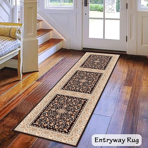 Miniatura 4 de Alfombra de pasillo antideslizante y lavable, de 1 pies 4 x 2 pies de largo, estilo vintage envejecido, estilo 3
