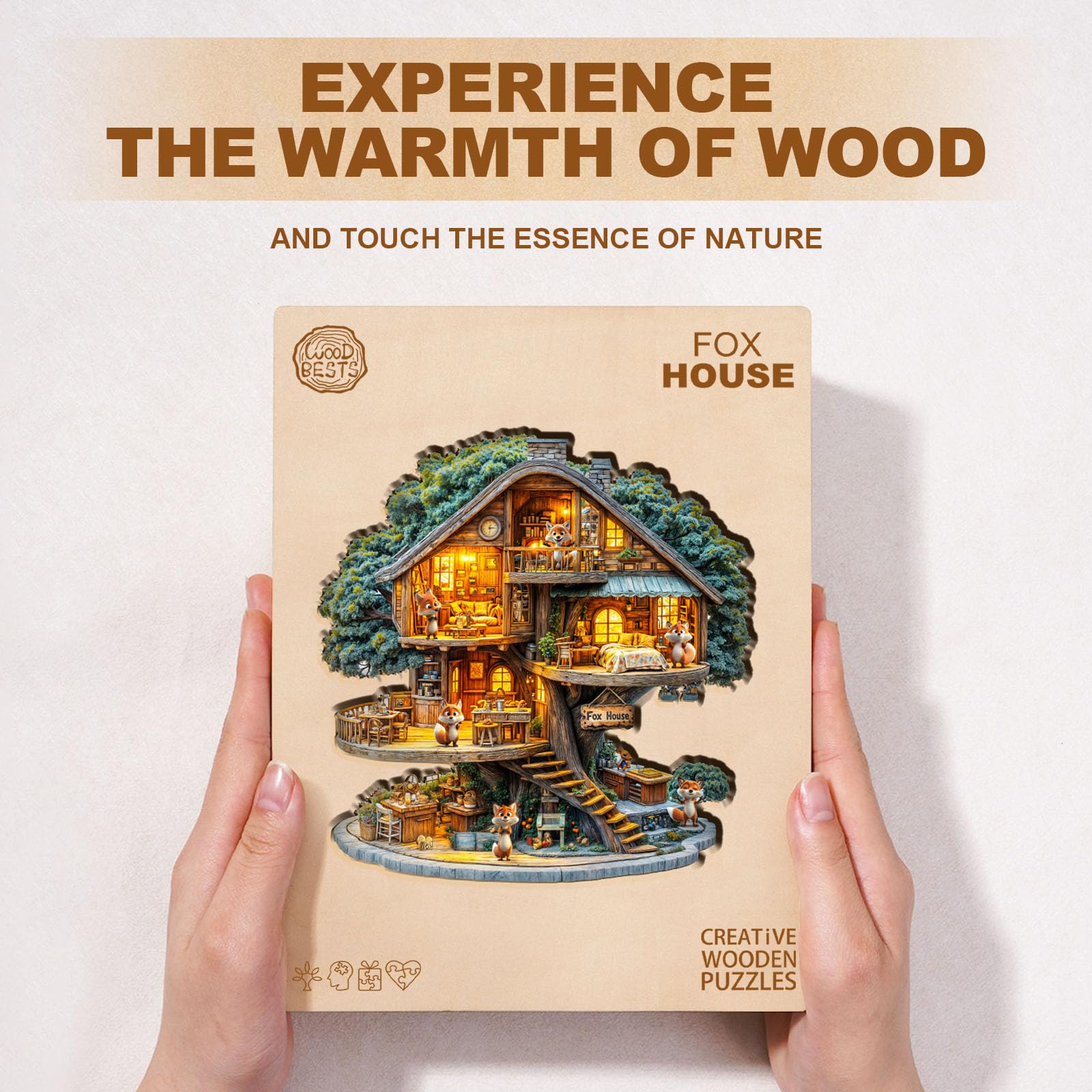 Wooden Fox Treehouse Puzzle - 195 PCS for Adults -7 Wooden Fox Treehouse Puzzle - 195 PCS for Adults -7