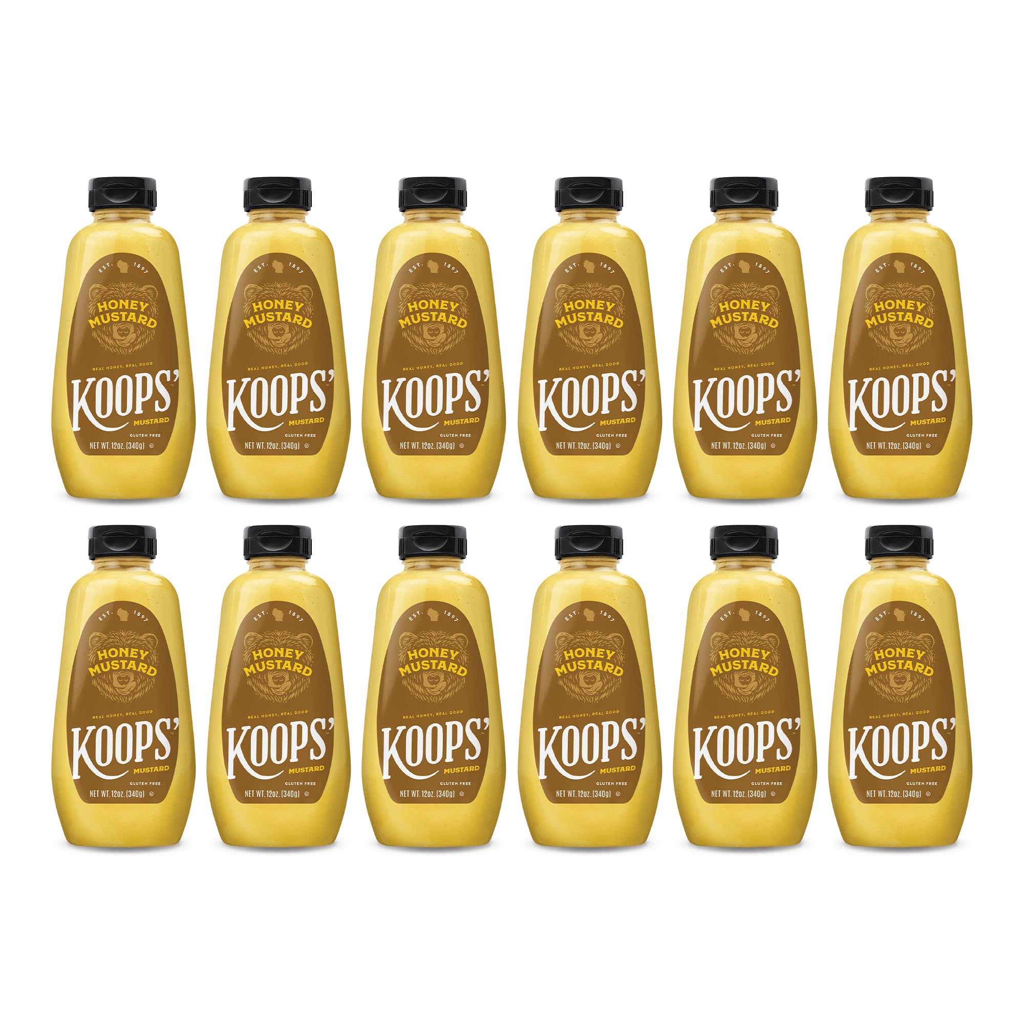 Koops Honey Mustard, 12 Oz Bottle (Pack Of 12)