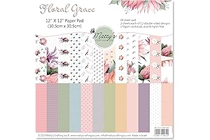 Floral Grace 12x12 Double Sided Scrapbook Cardstock Paper Pad